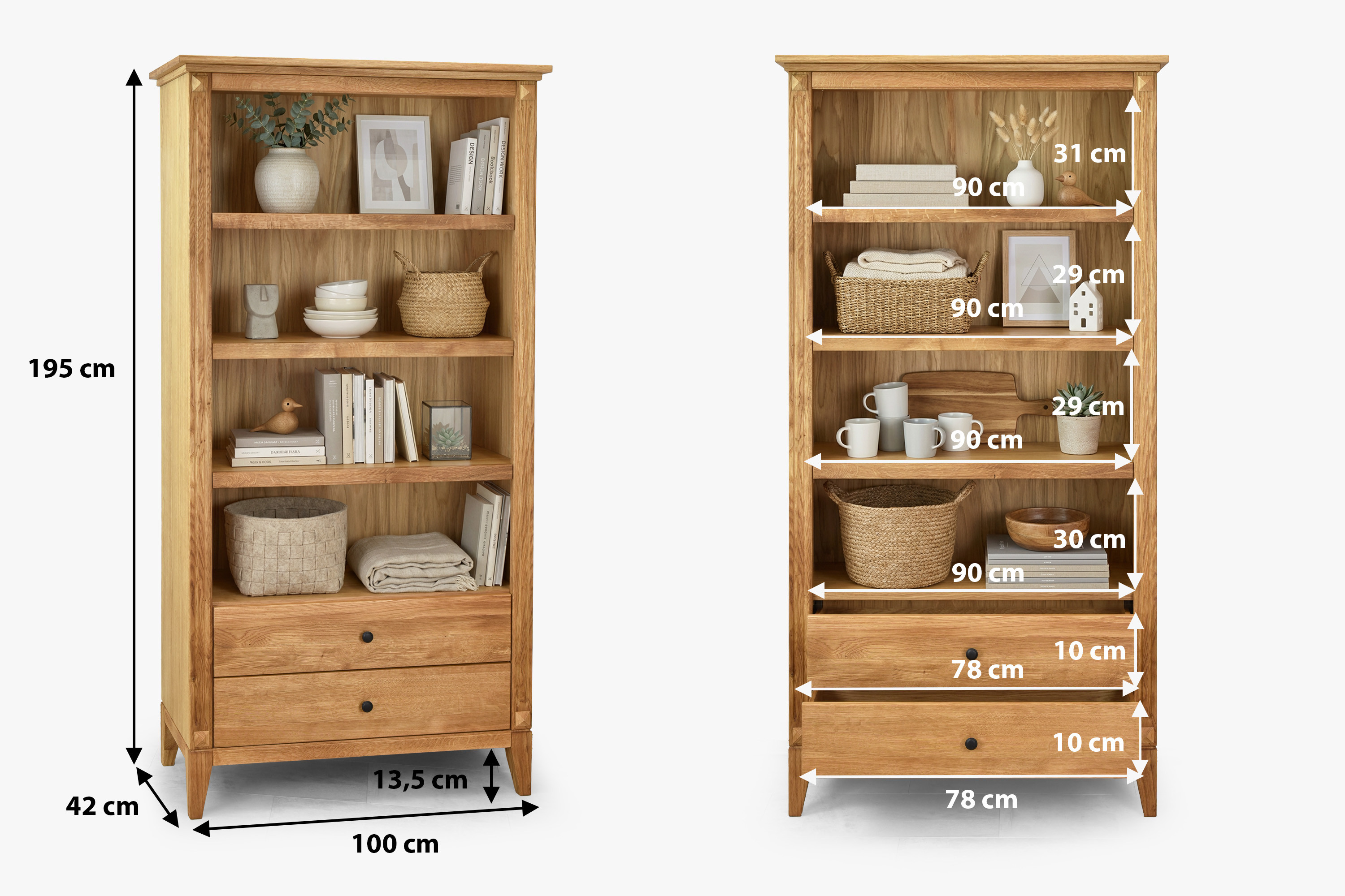 Eichenregal Gaja im Interieur