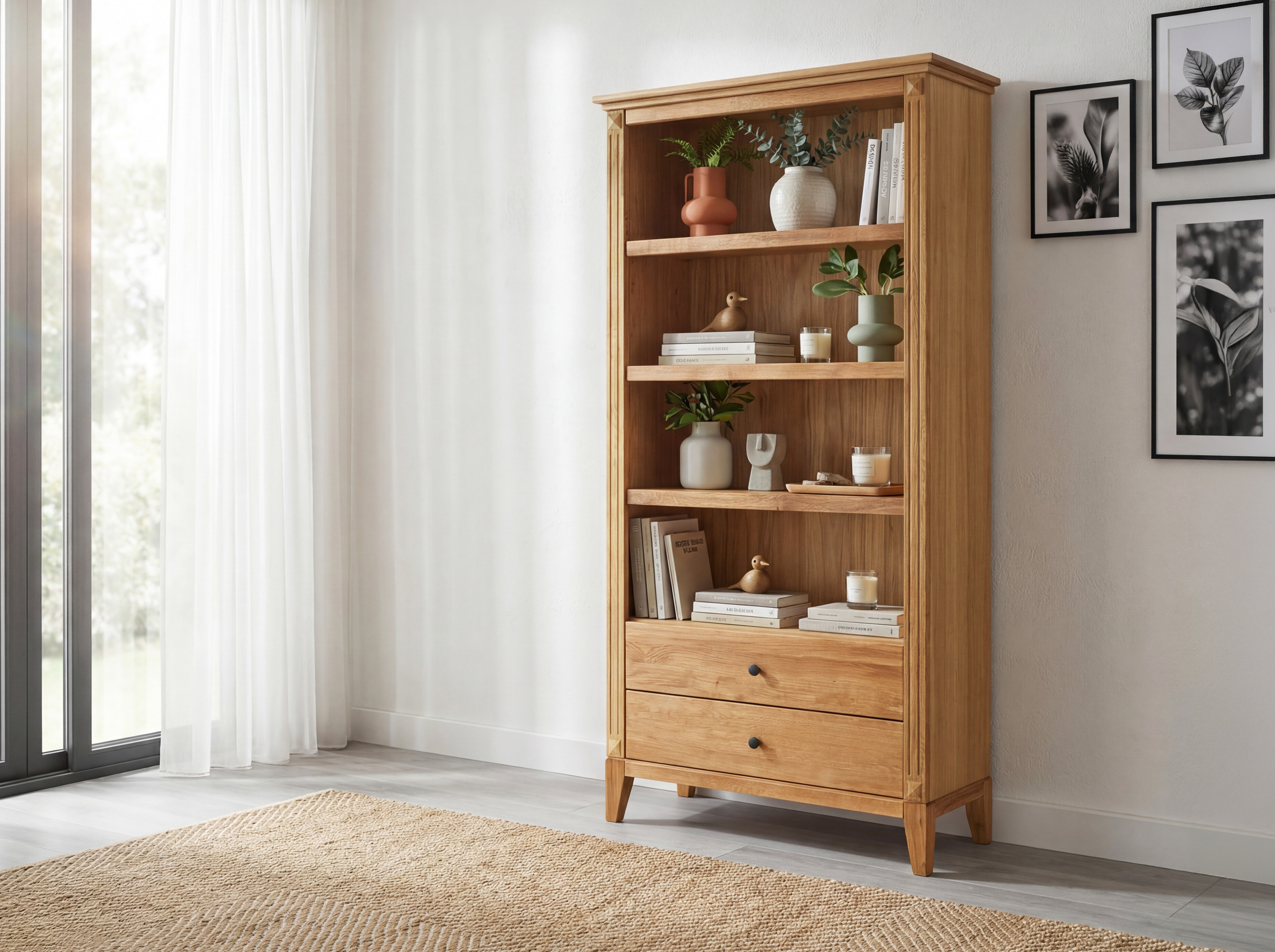 Rustikales Eichenregal Gaja Detail