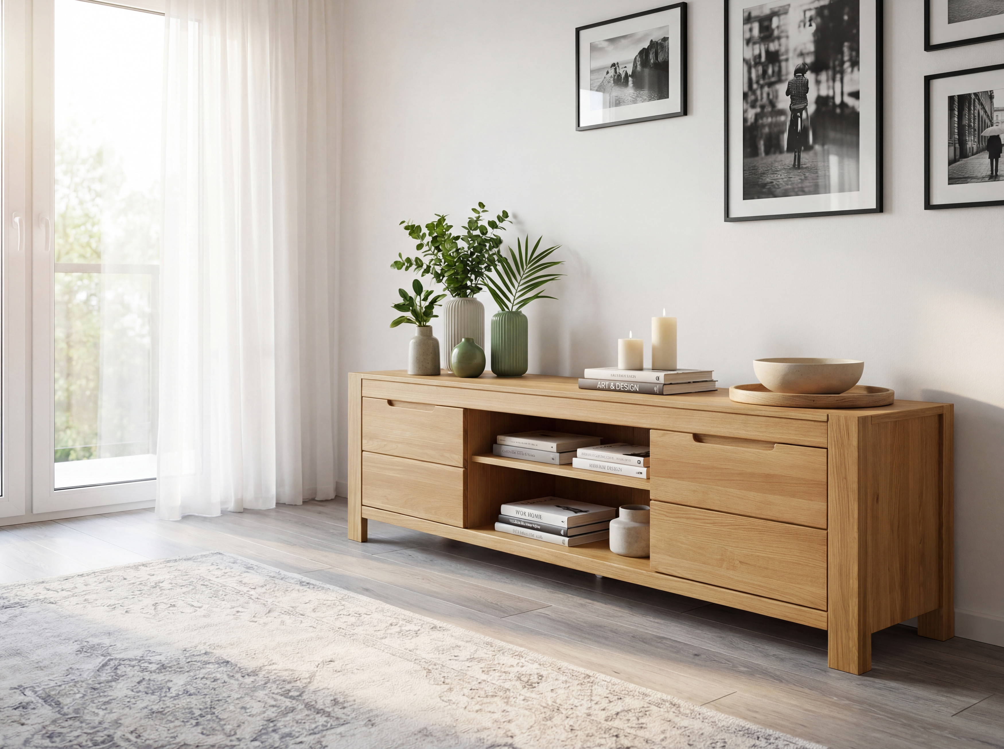 eiche tv-kommode 200 cm