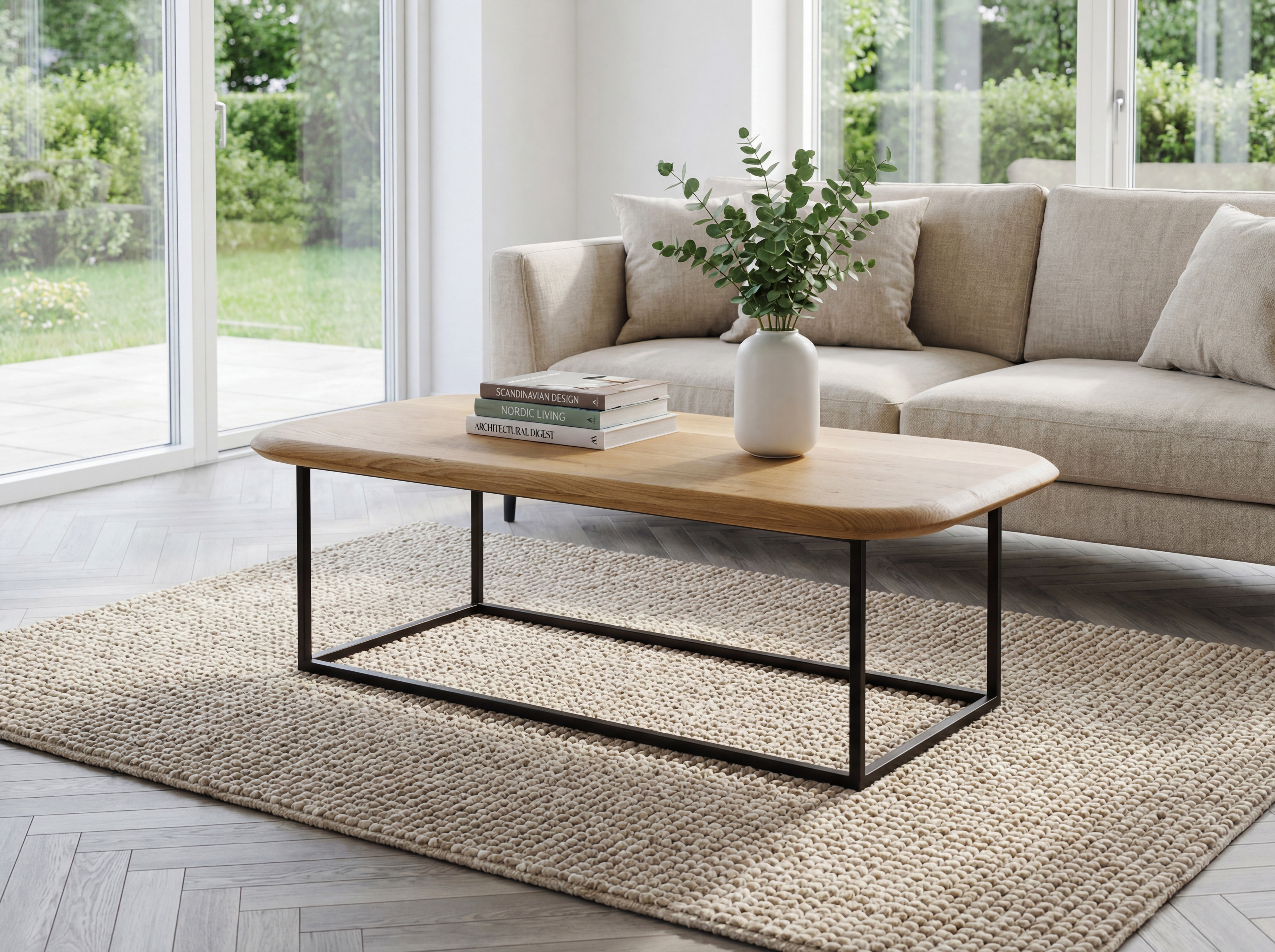 Rechteckiger Couchtisch aus Holz Bolek 120 x60 cm