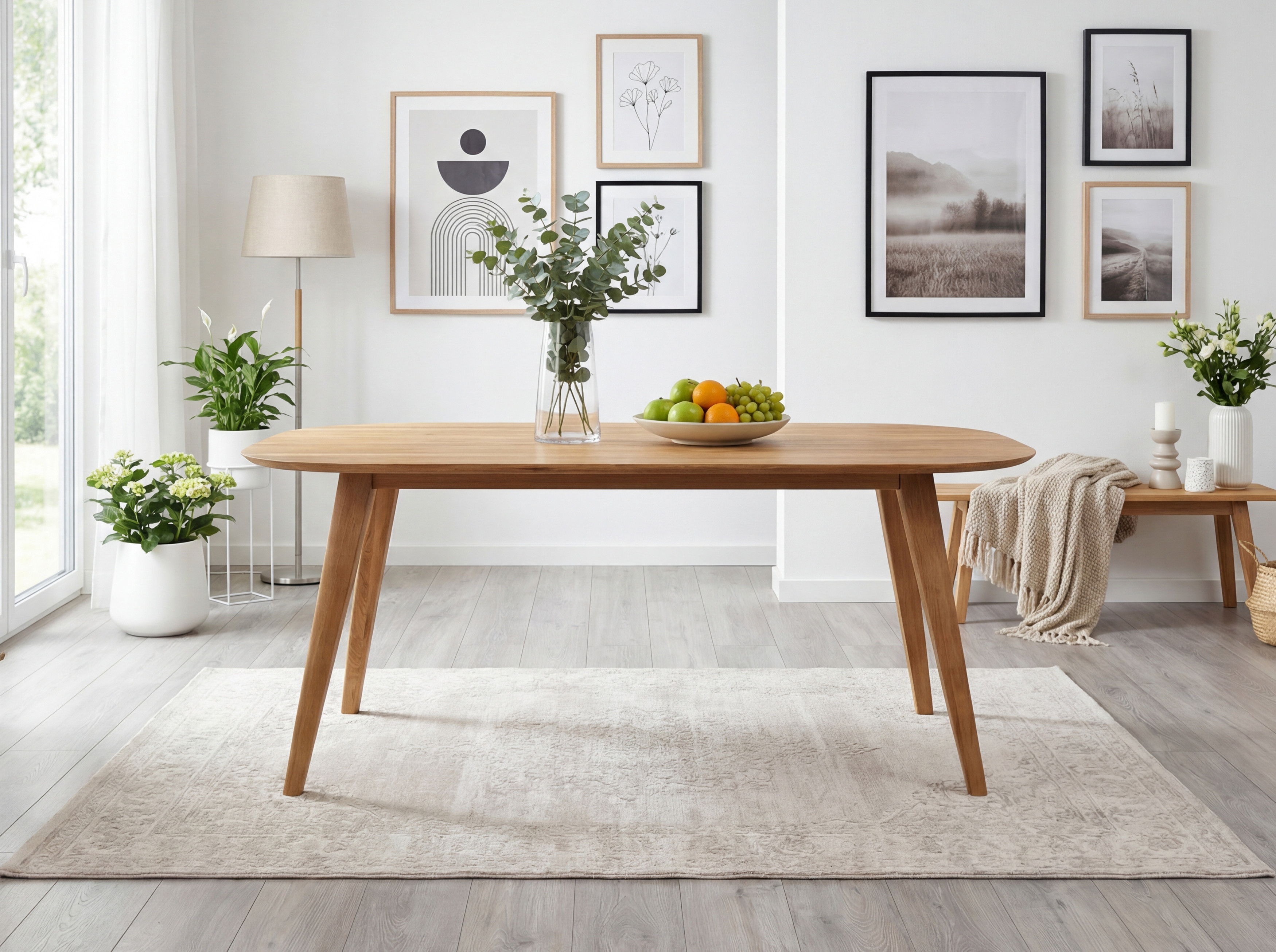 Oválny jedálenský stôl z dubového masívu OTAWA