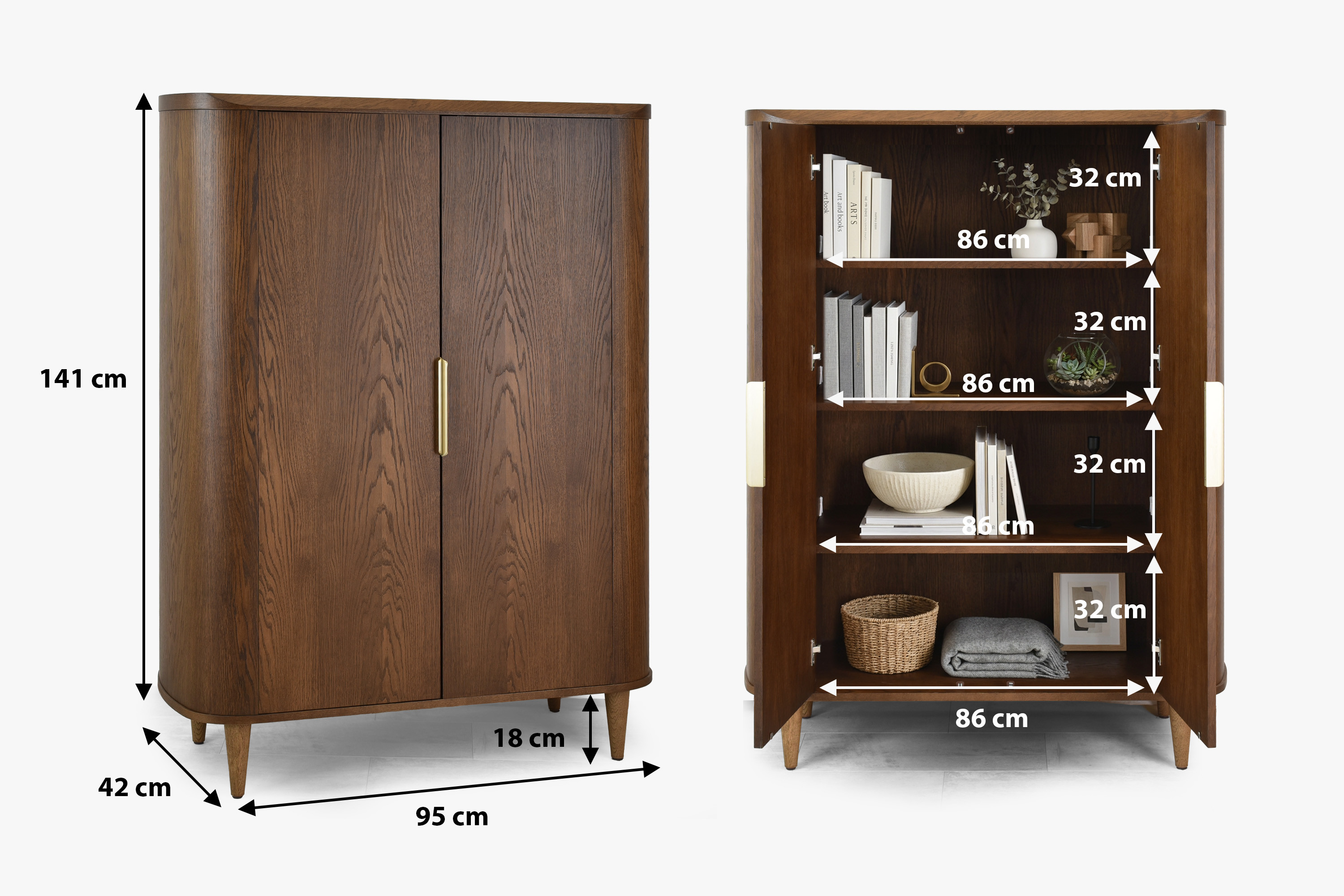 Minőségi fa tálalószekrény tárolóhellyel