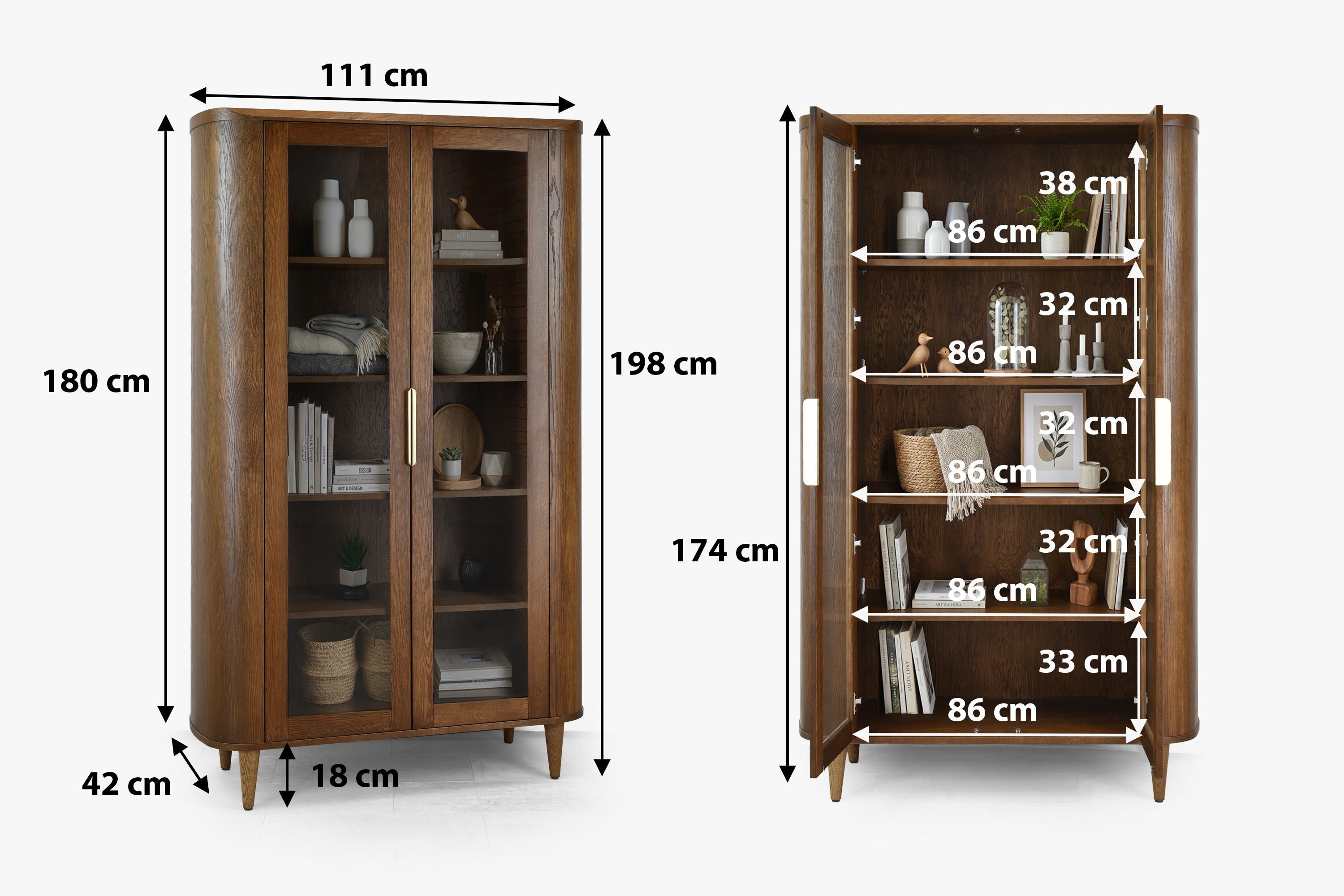 Minőségi fából készült vitrin