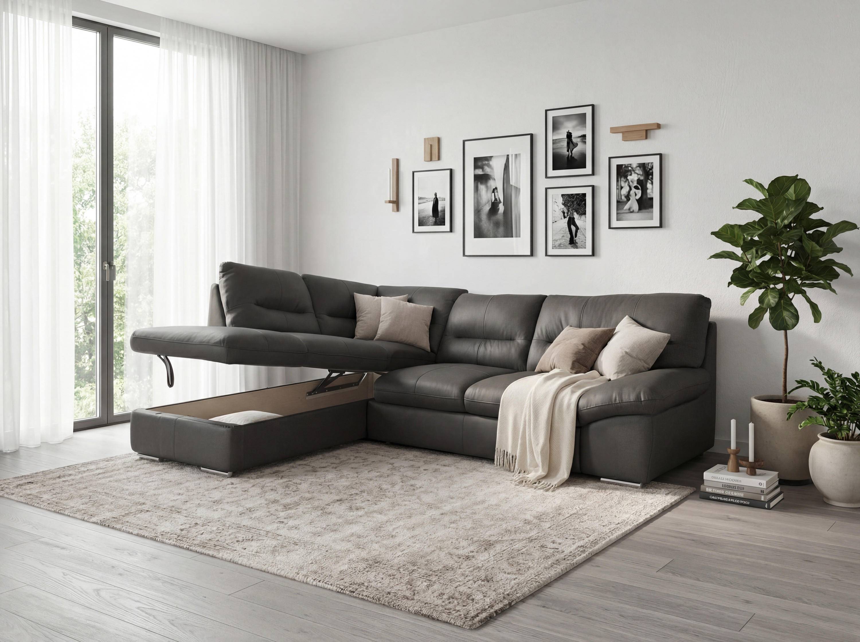 Eckcouch - echtes Leder