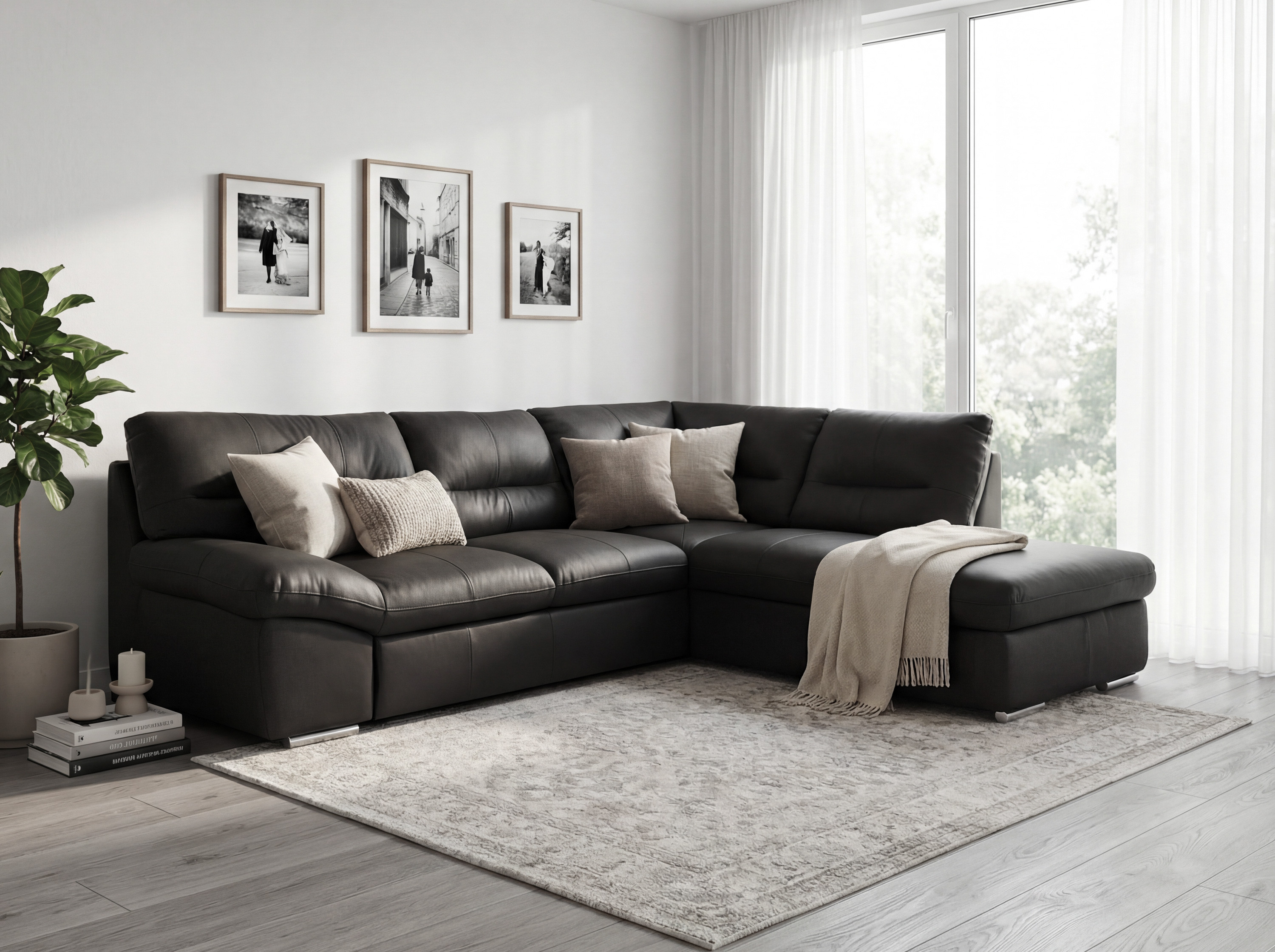 Eck-Sitzgruppe - echtes Leder