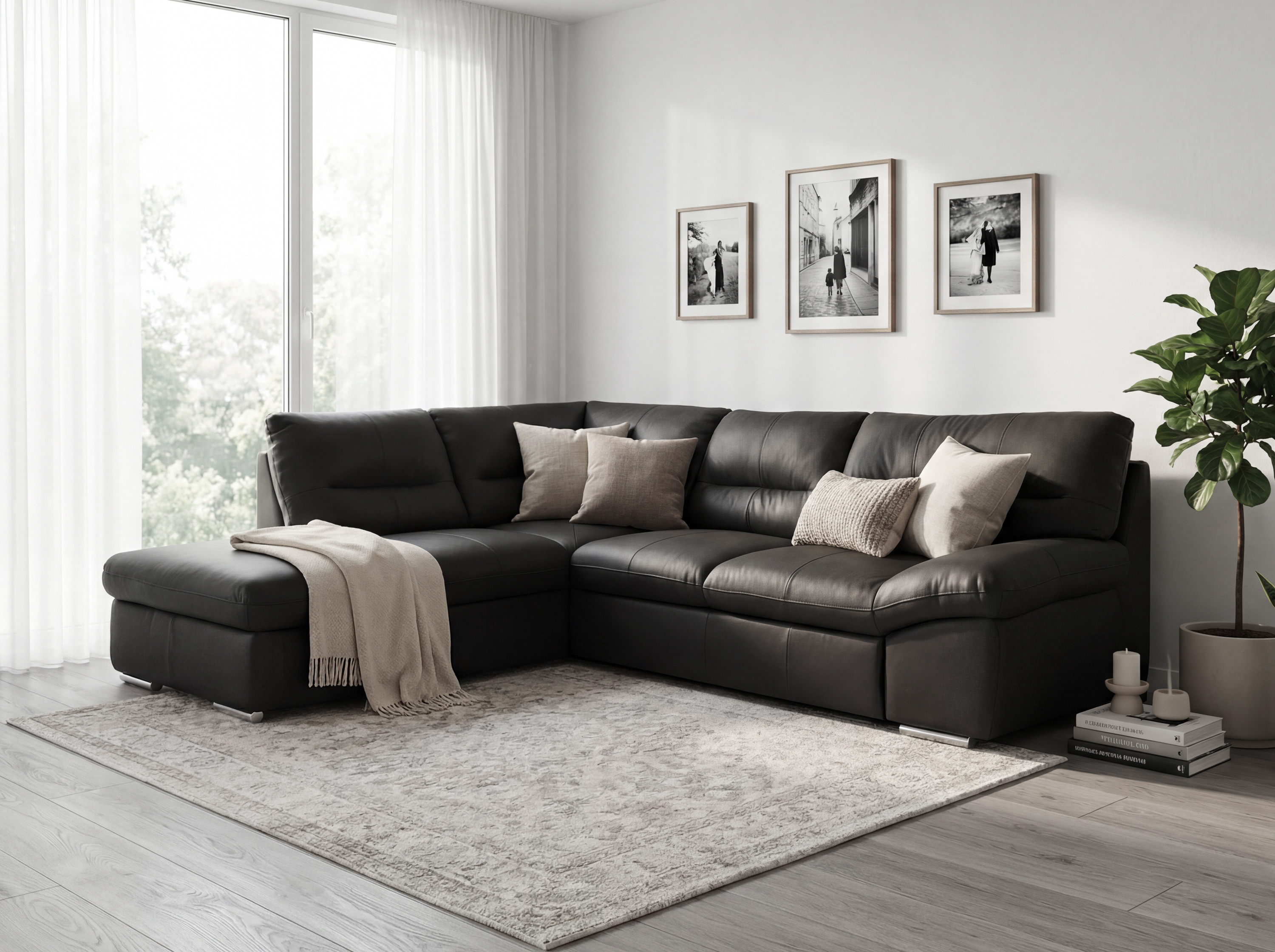 Ecksofa - echtes Leder