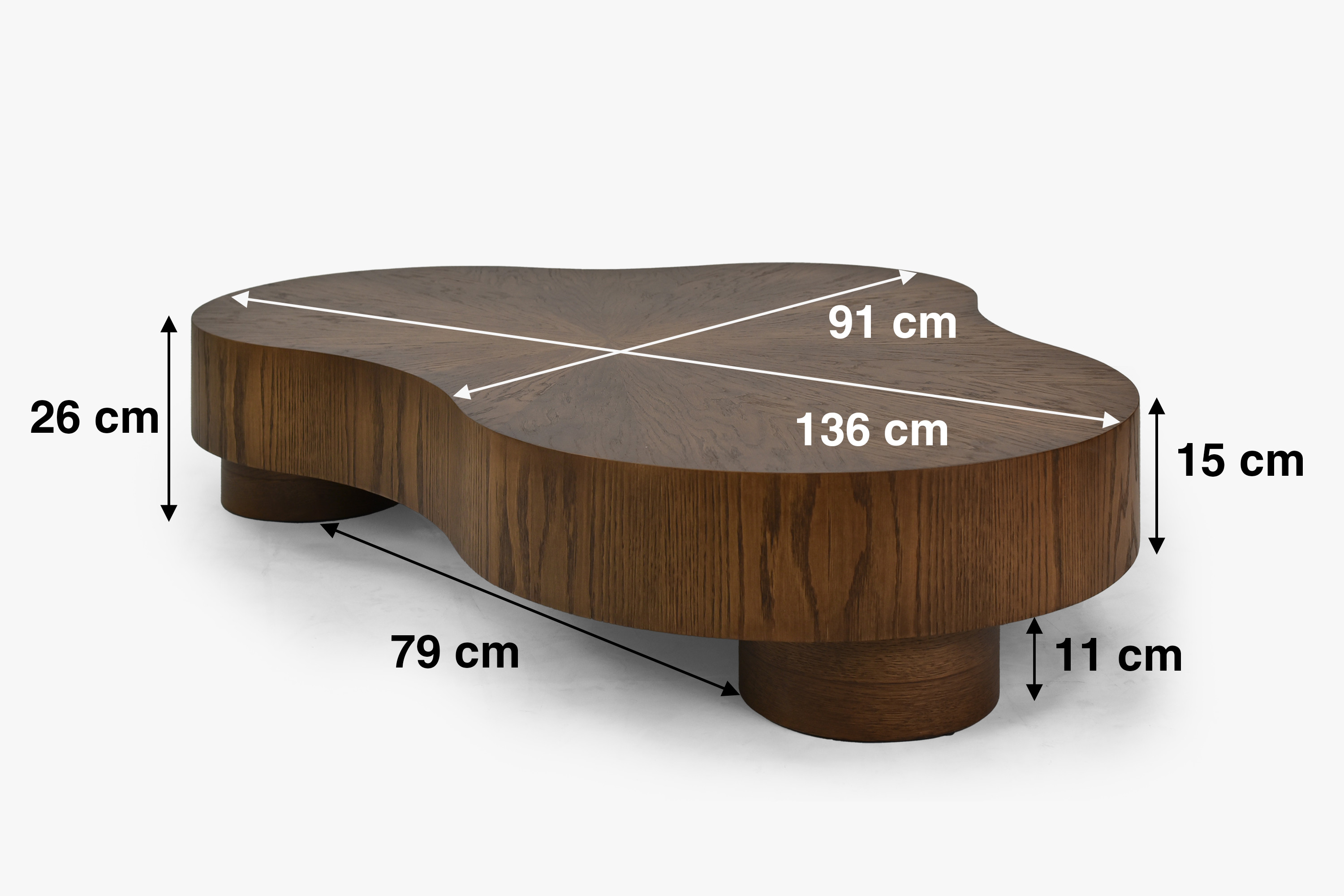Minőségi fa dohányzóasztal diószínben