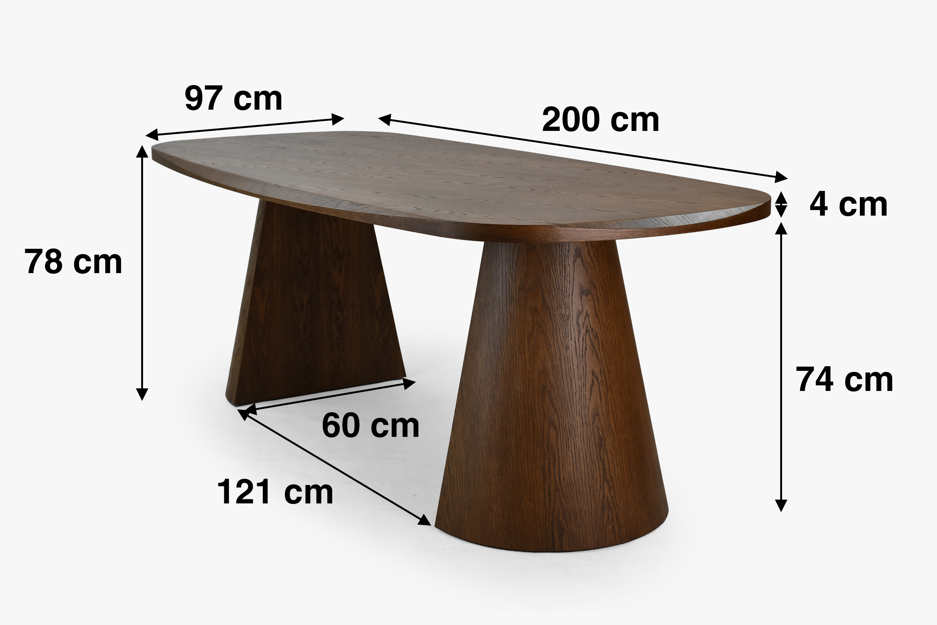 Minőségi tömörfa étkezőasztal dió színben