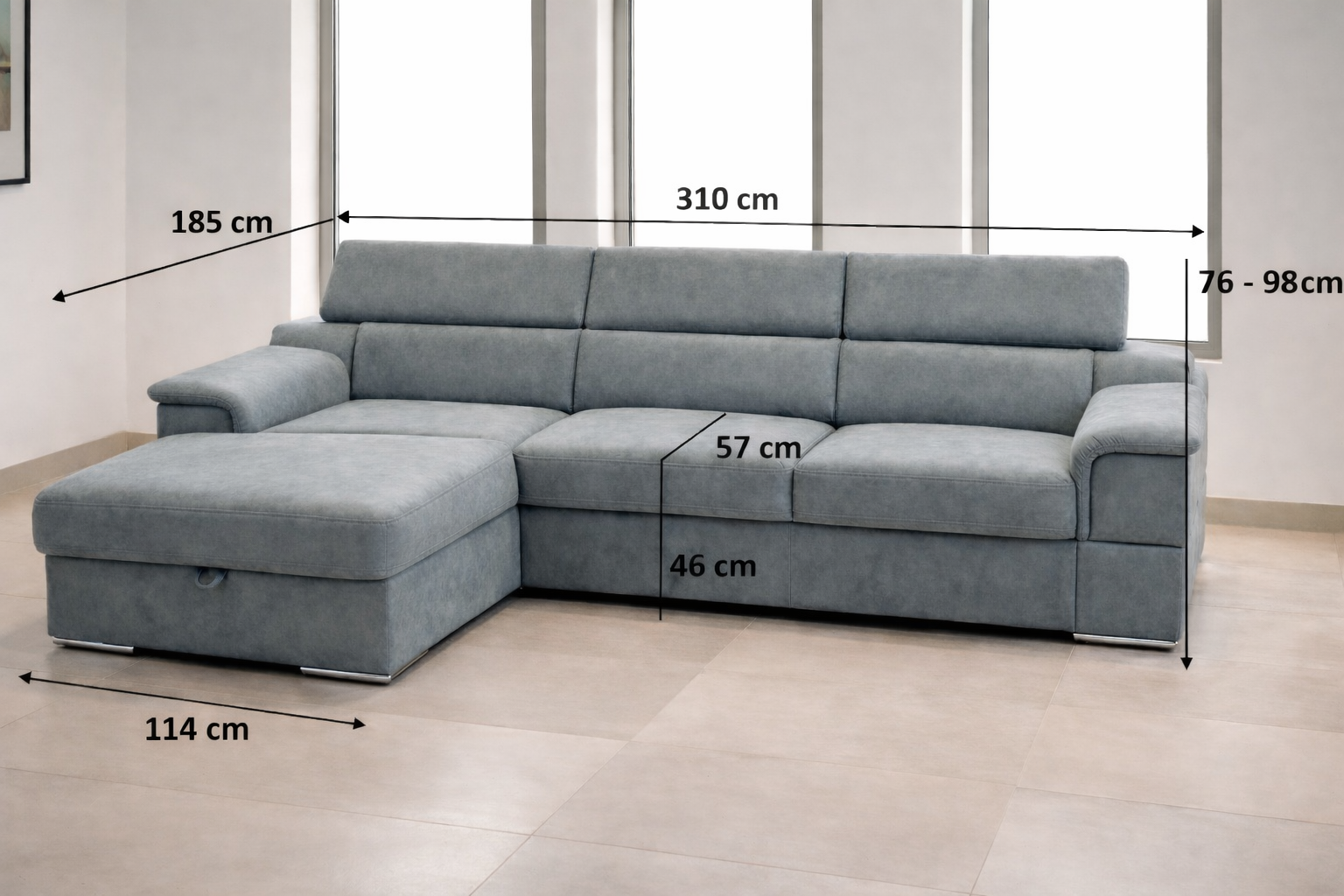 Detail sedacej súpravy LUCIANO