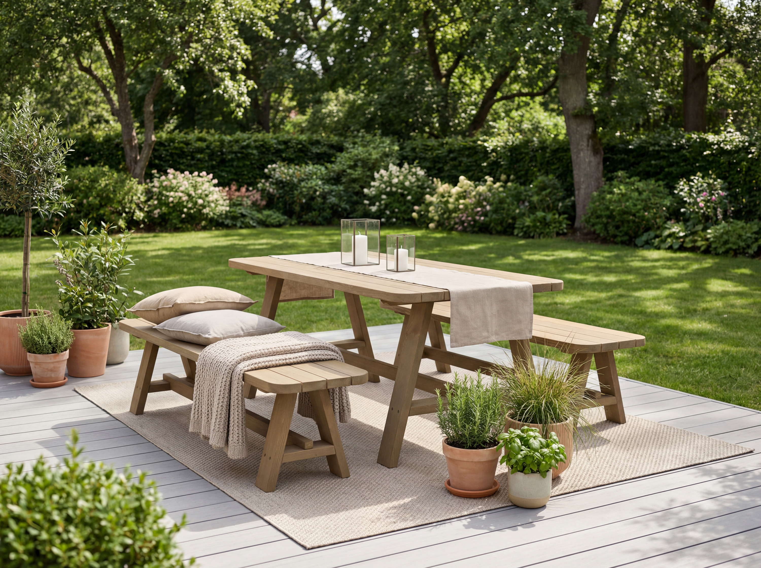 Kerti szett asztal és 2 x pad Matus