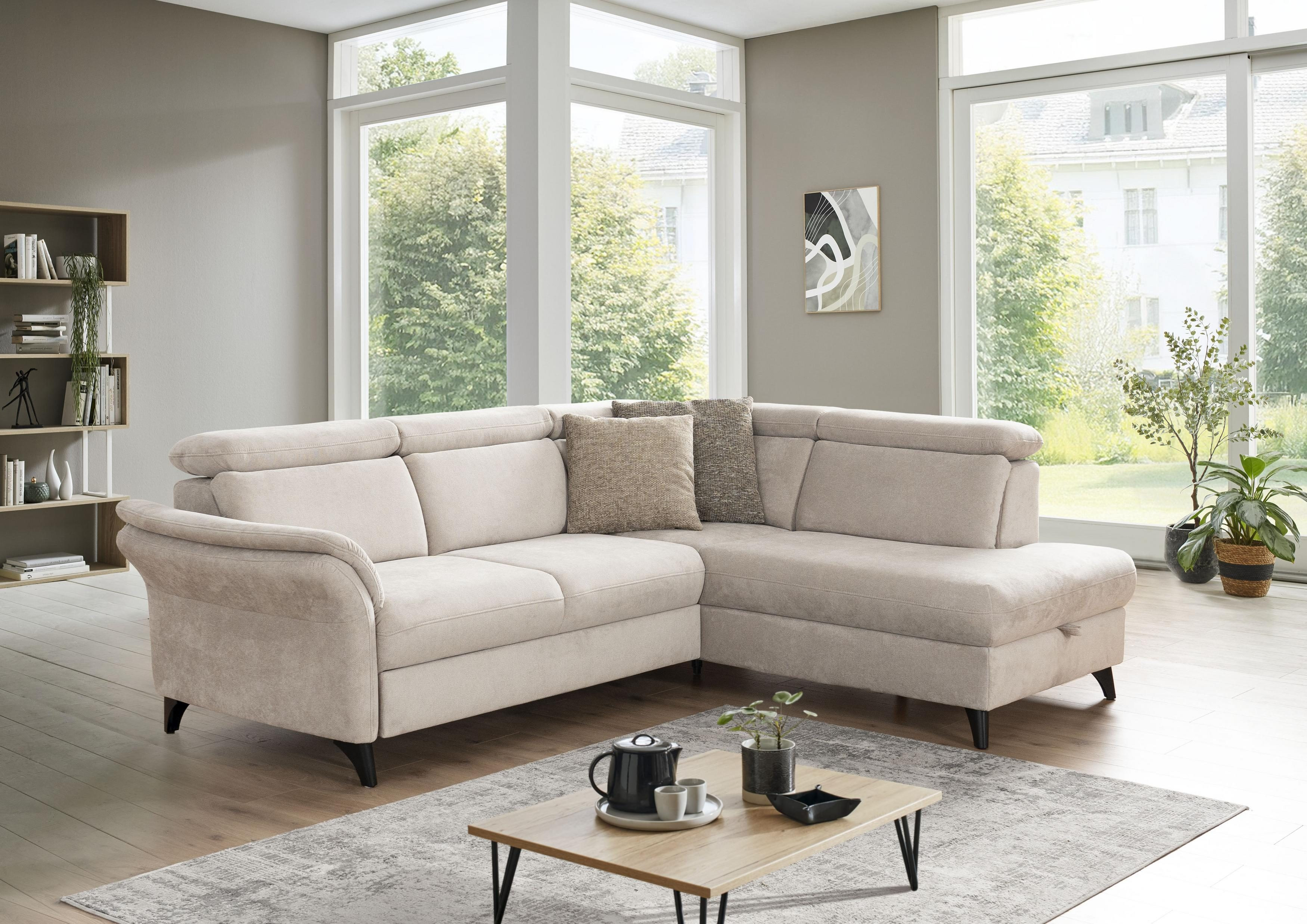 Ecksofa Glendale mit Ottoman rechts