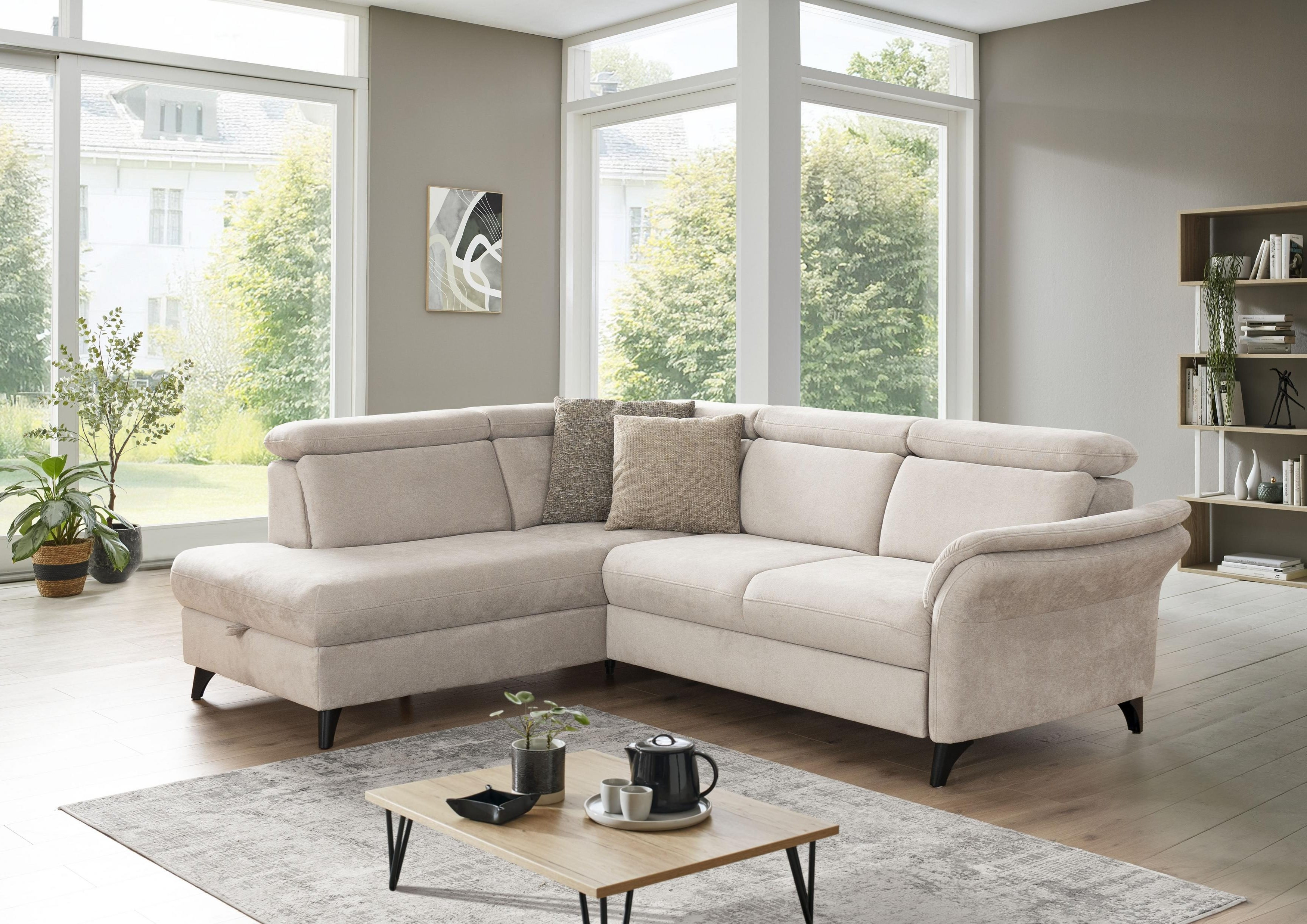 Ecksofa Glendale mit Ottoman rechts