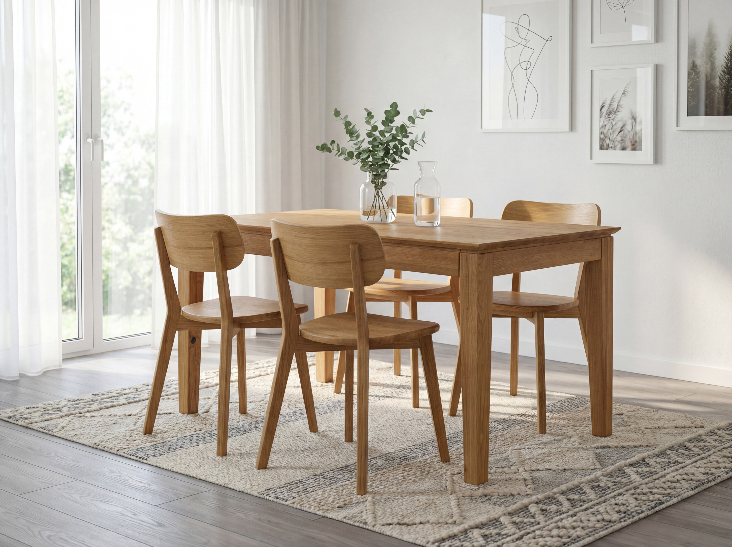 Masívny rozkladací stôl Erik z dubu 120 x 80 cm