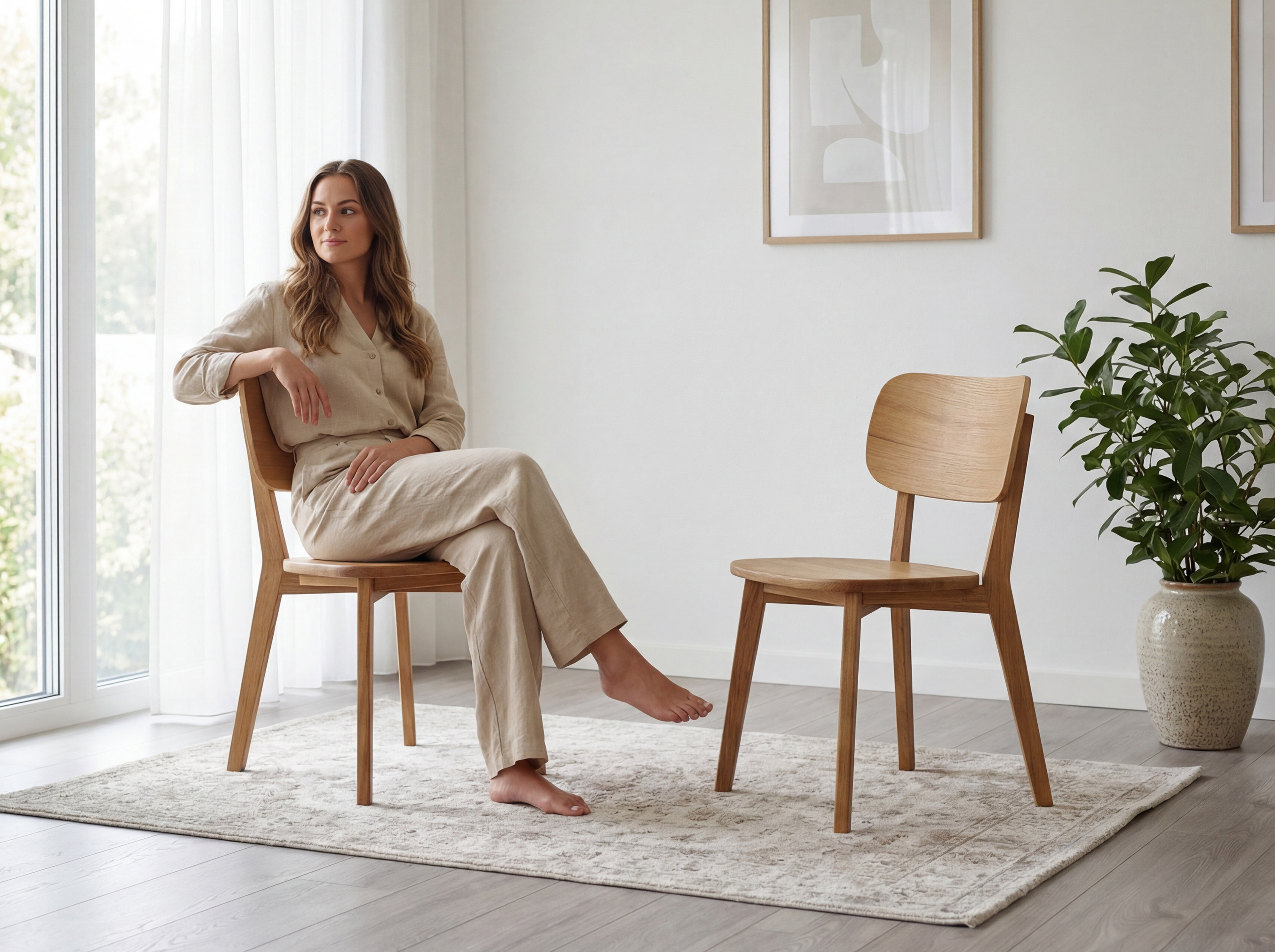 Eichenholz Esszimmerstuhl Lenka – massiver Holzstuhl