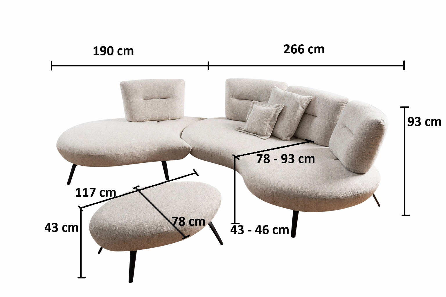Sedacia súprava CURVE v interiéri