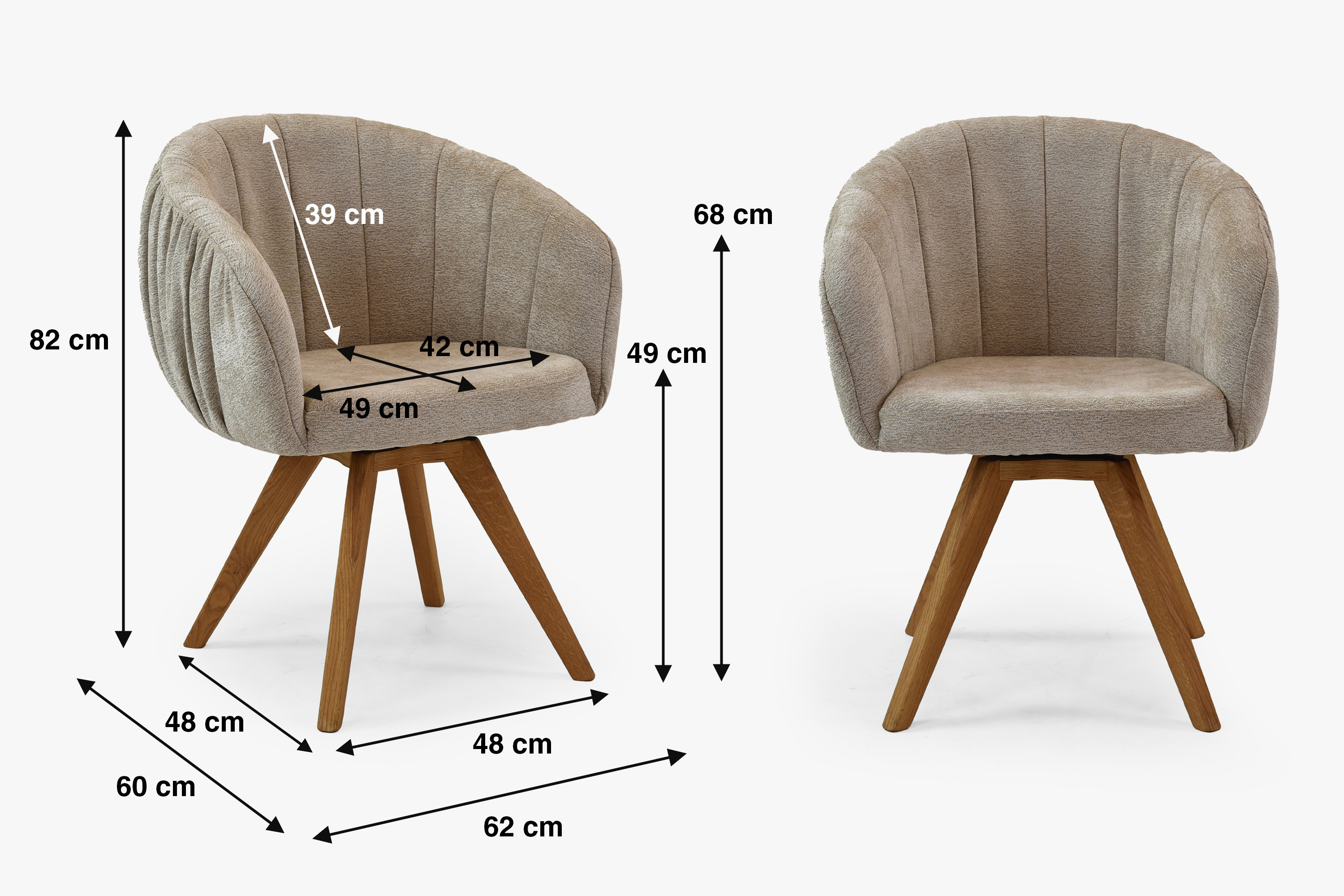 Massives Esstischset im Interieur