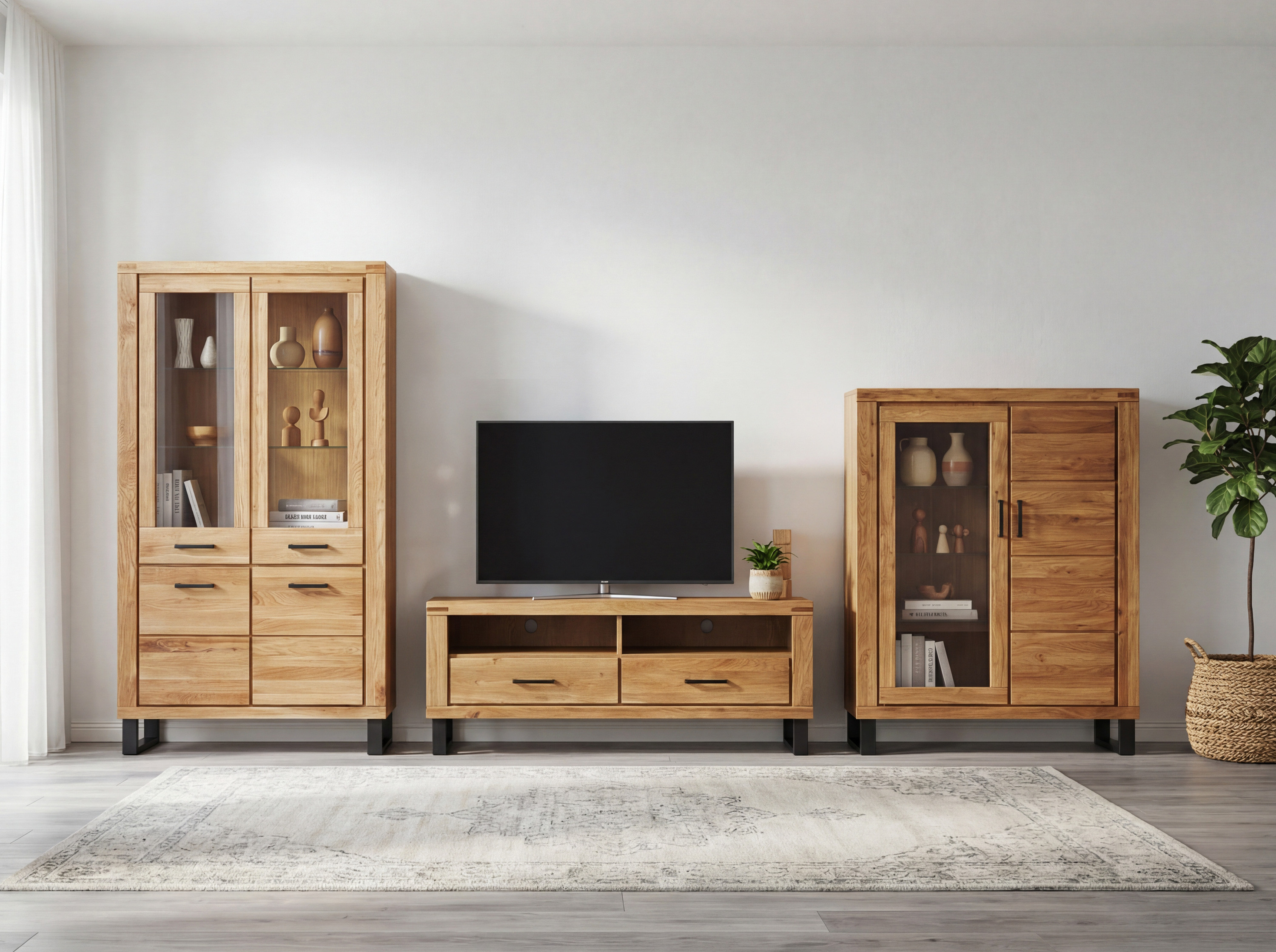 TV-Kommode Martina Eiche – Maße 138 × 45 × 60 cm