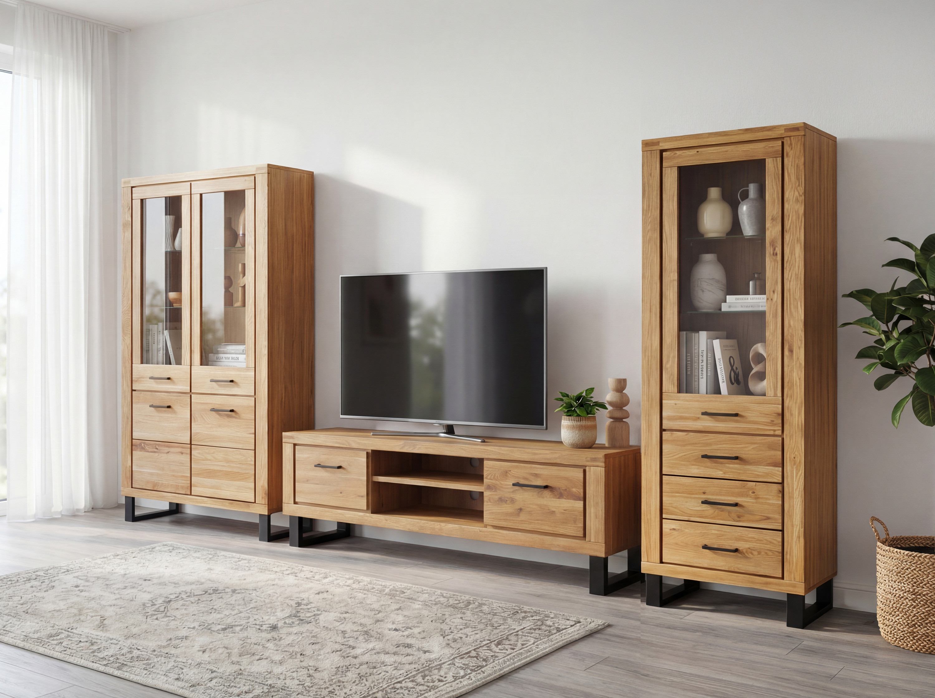 Dlhá TV komoda Martina dub – rozmery 168,5 × 45 × 52 cm