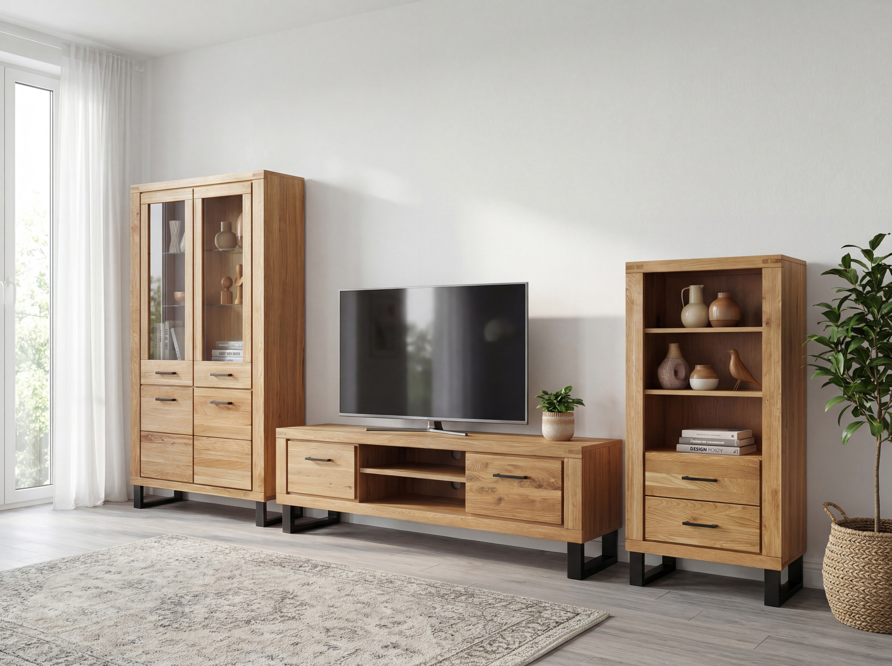 Regal Martina Eiche – Maße 67,5 × 40 × 140 cm