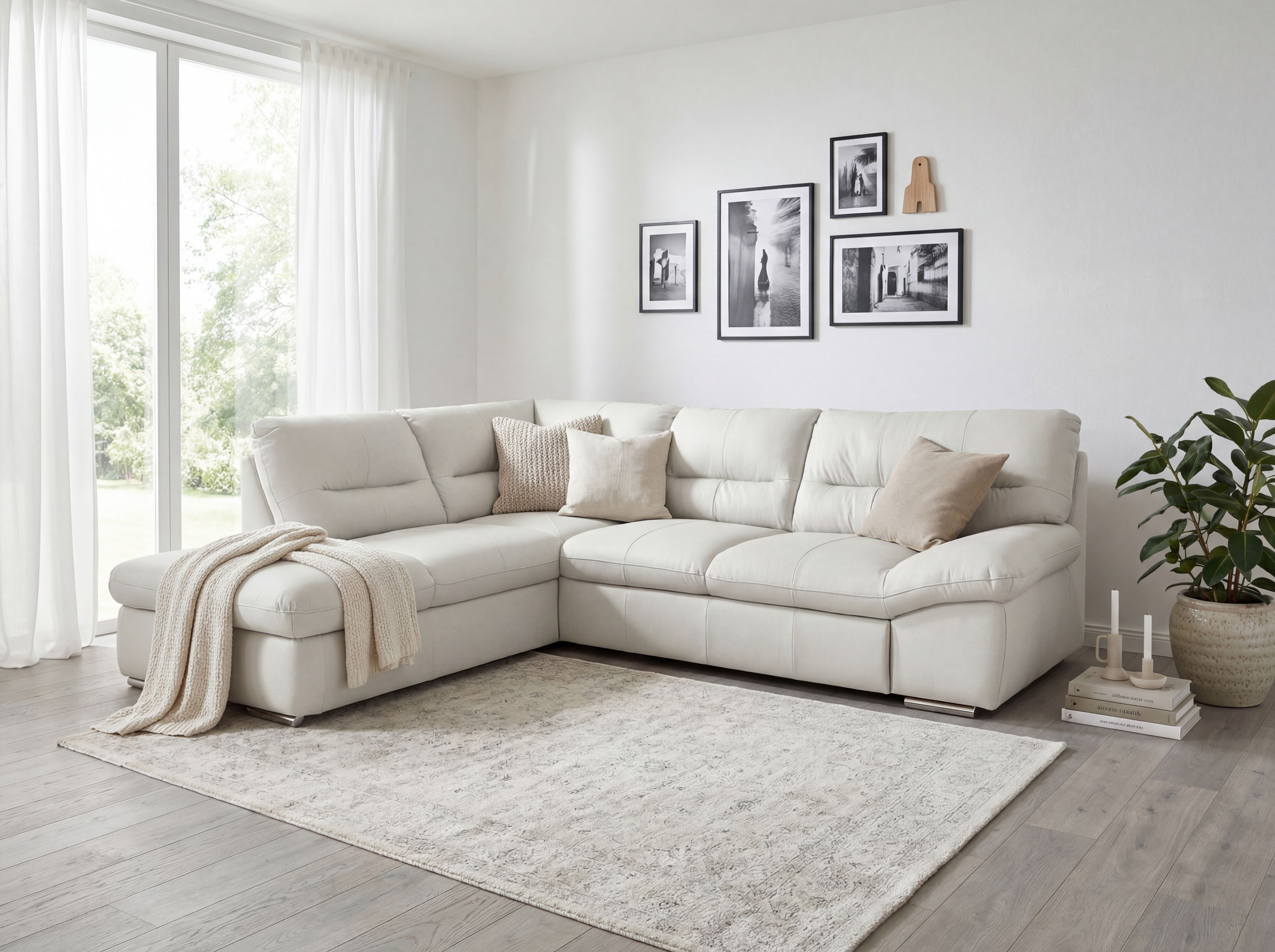 Ecksofa – echtes Leder