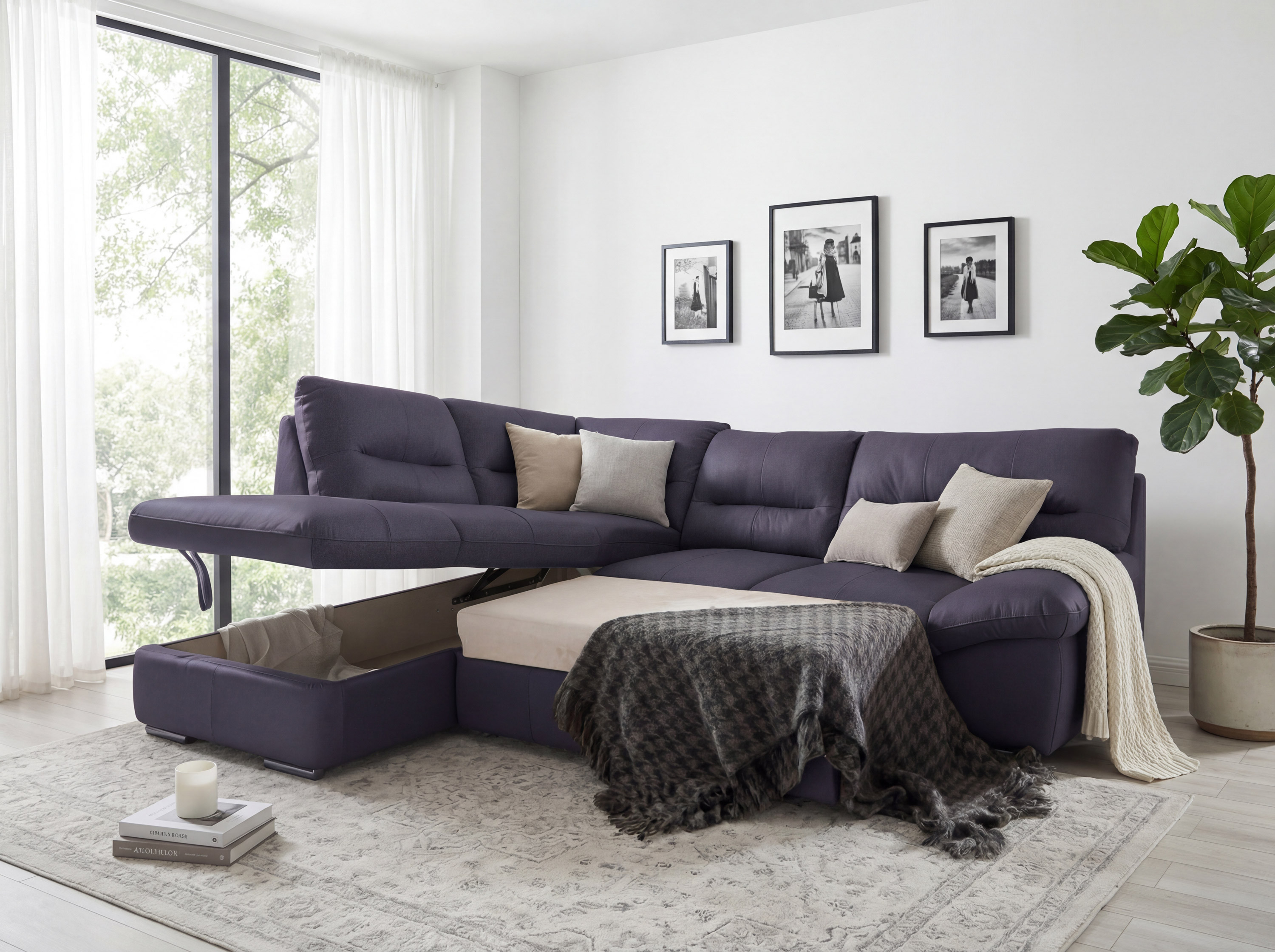 Rohová sedacia súprava - pravá koža navy