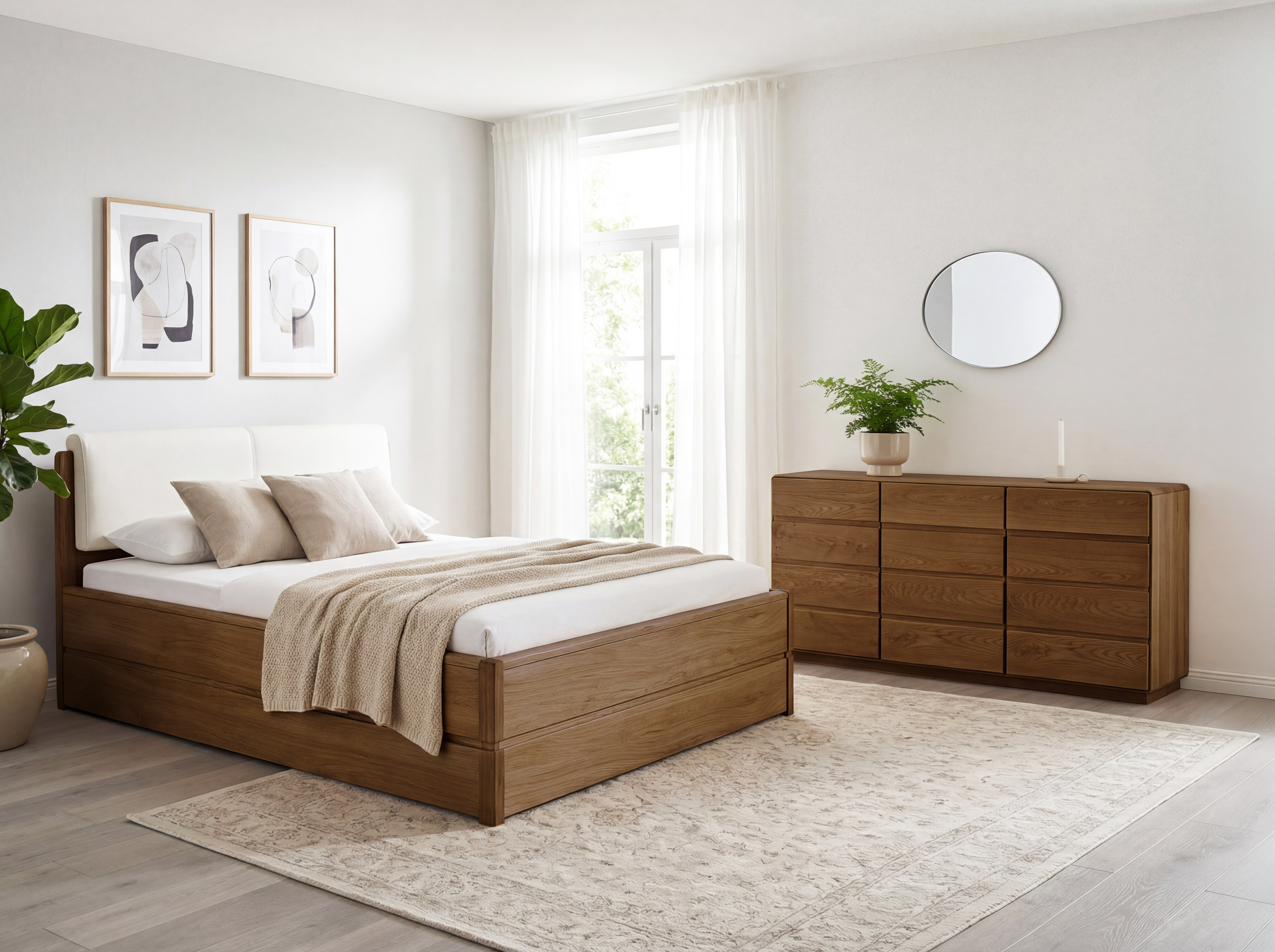 Dubová posteľ Helsinki 180x200 dub pálený s dyhou – rozmery postele