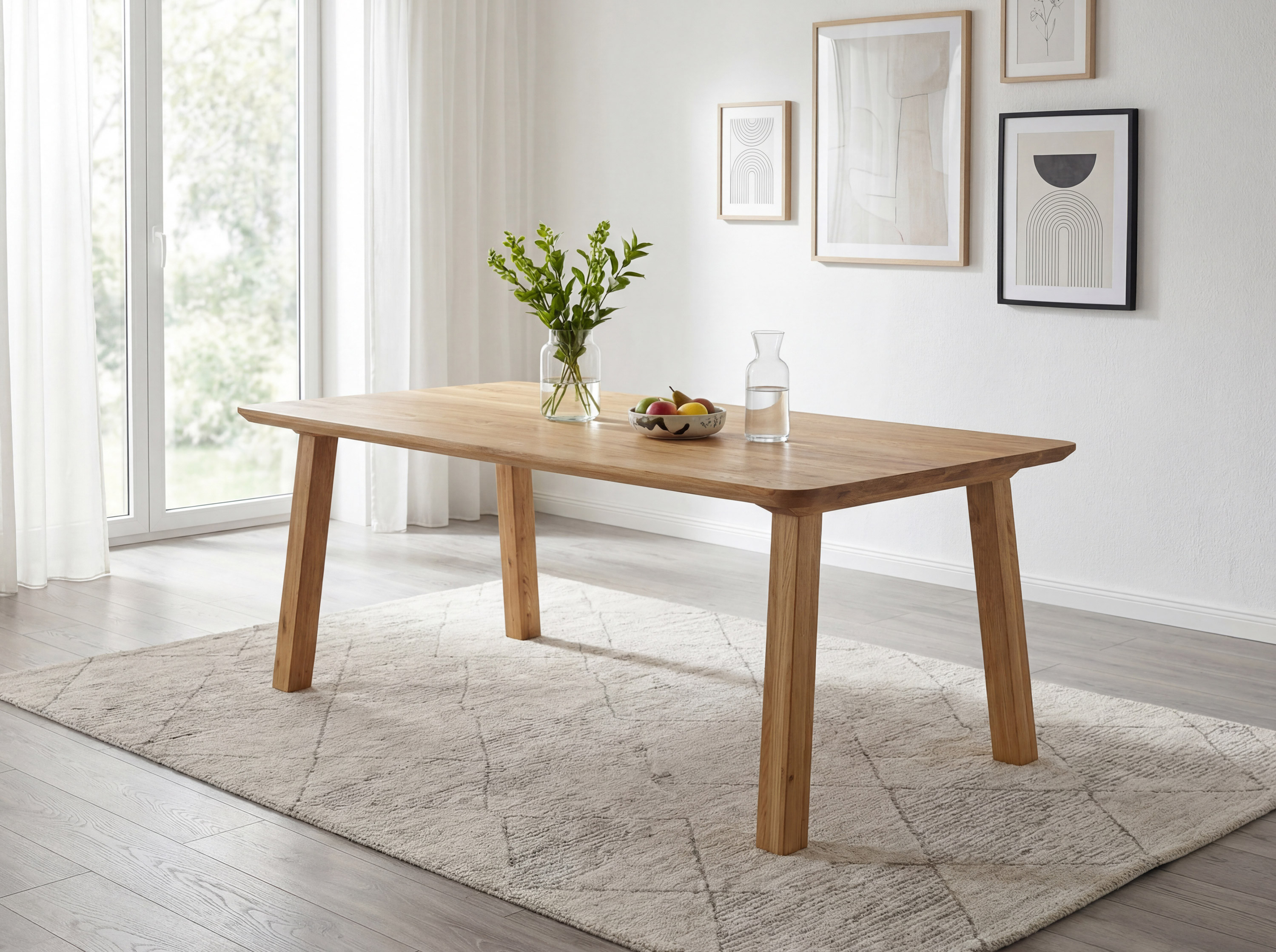 Jedálenský stôl Tina z masívneho dubu – rozmery 160 x 90 cm, výška 75 cm