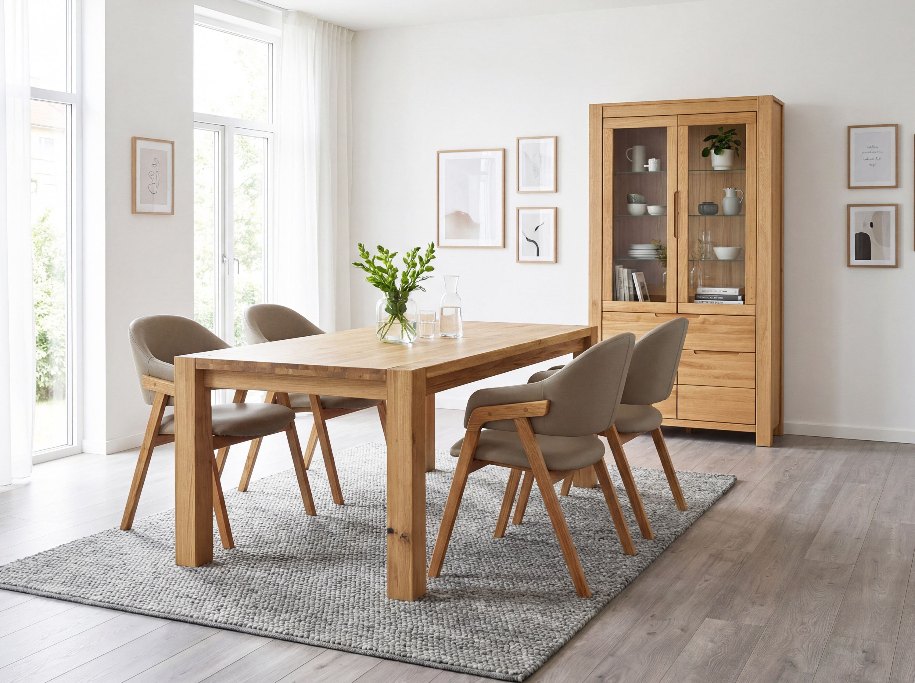 Massiver Esszimmertisch aus Eiche Košice 180 x 90 cm aus Wildeiche