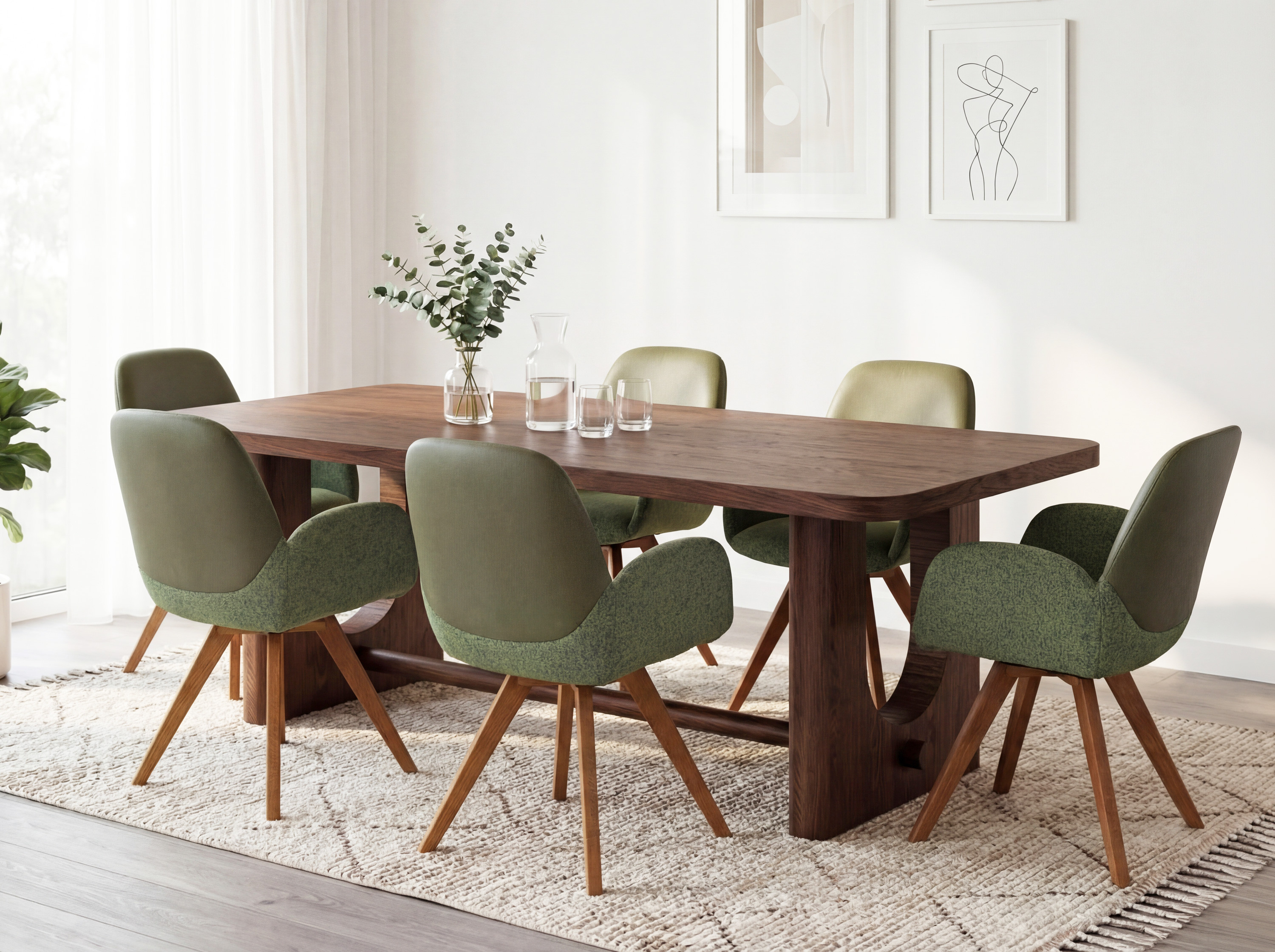 Richmond design étkezőasztal 220 cm dió színben