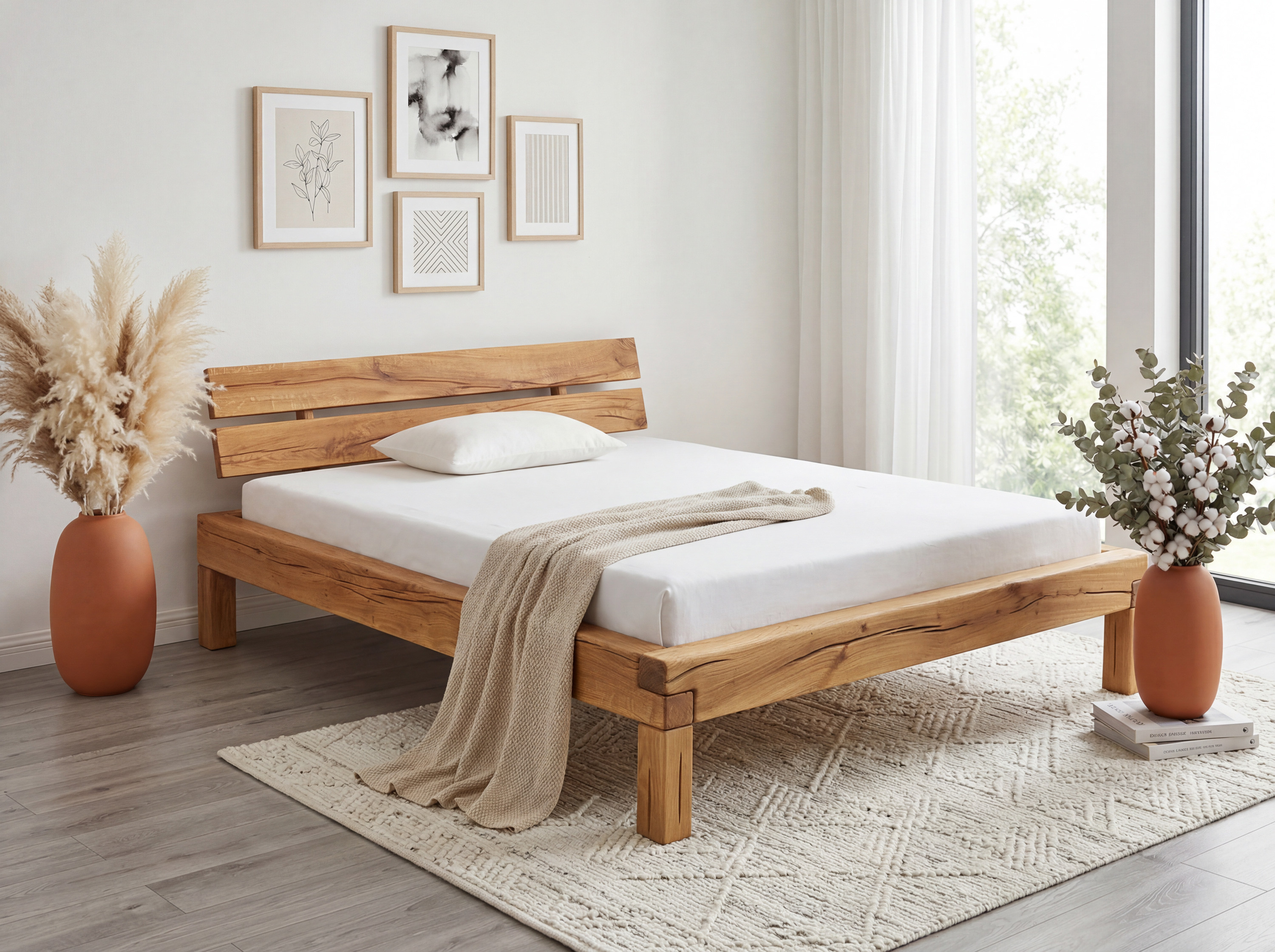 Dubová posteľ z masívu 180 cm, Ernad III