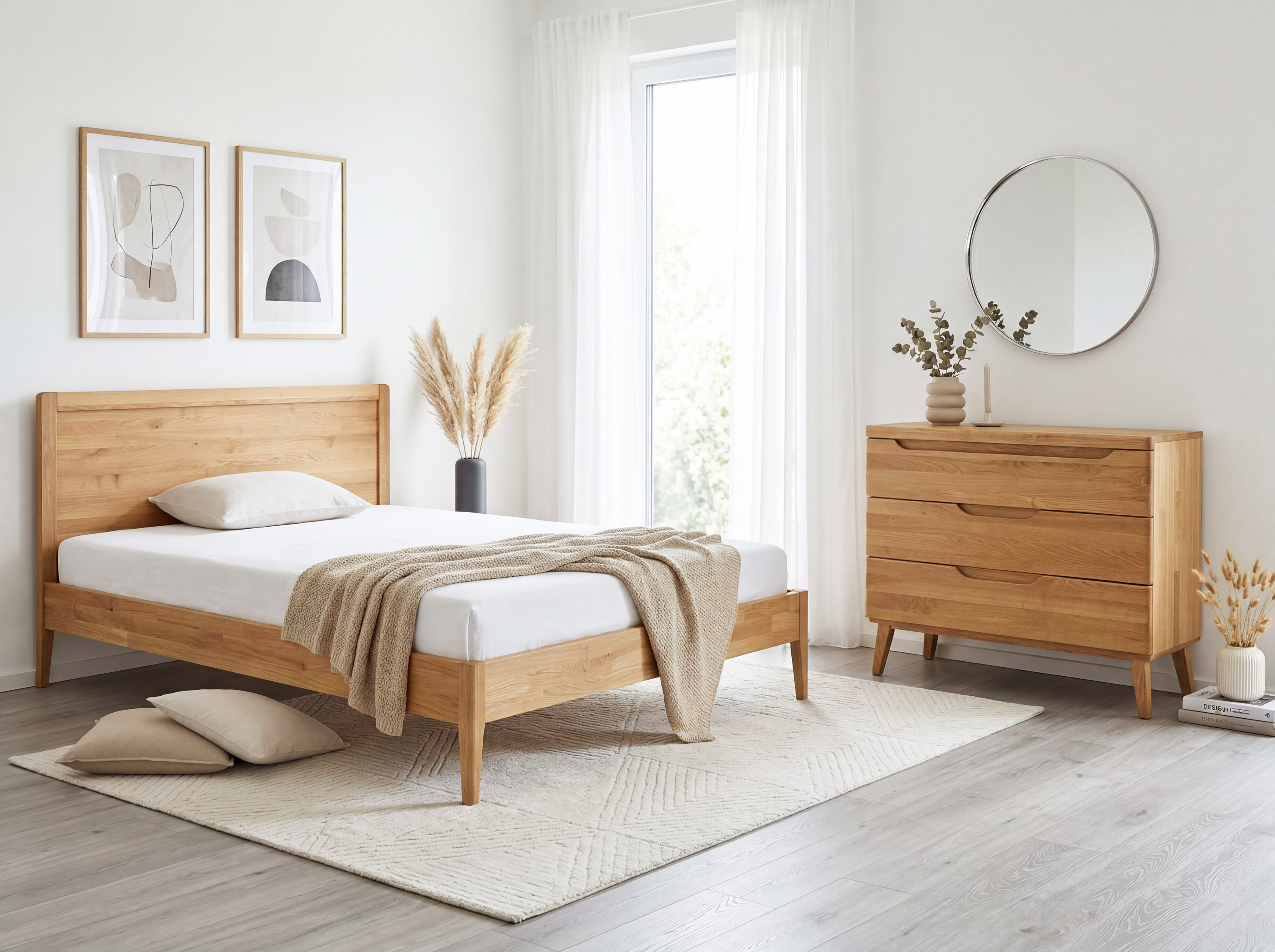 Massive Eichenkommode mit drei Schubladen – Kollektion Prag