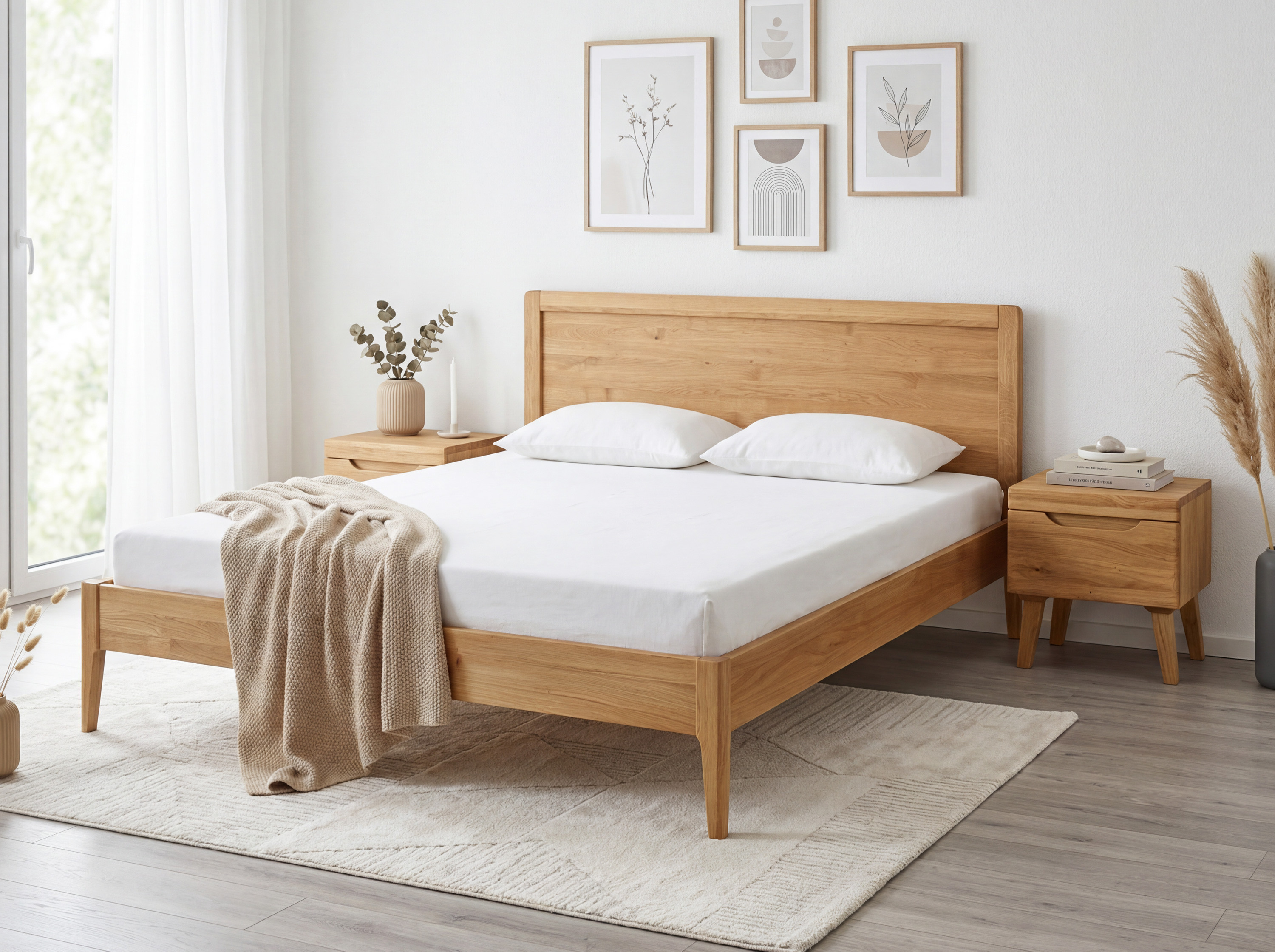 Tömör tölgy éjjeliszekrény tárolóhellyel – Prága kollekció