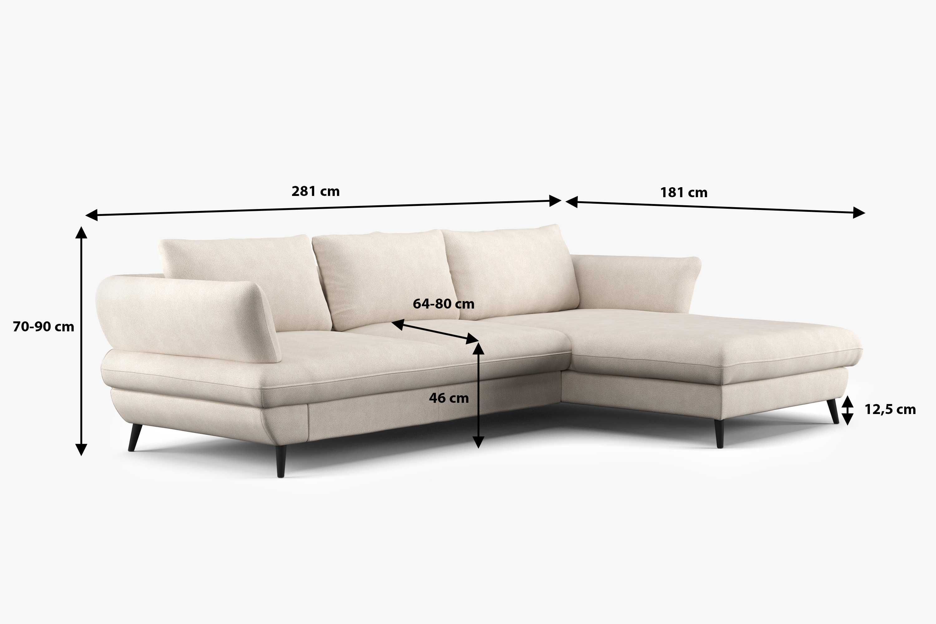 Rozkladacia rohová sedačka BALOU s úložným priestorom