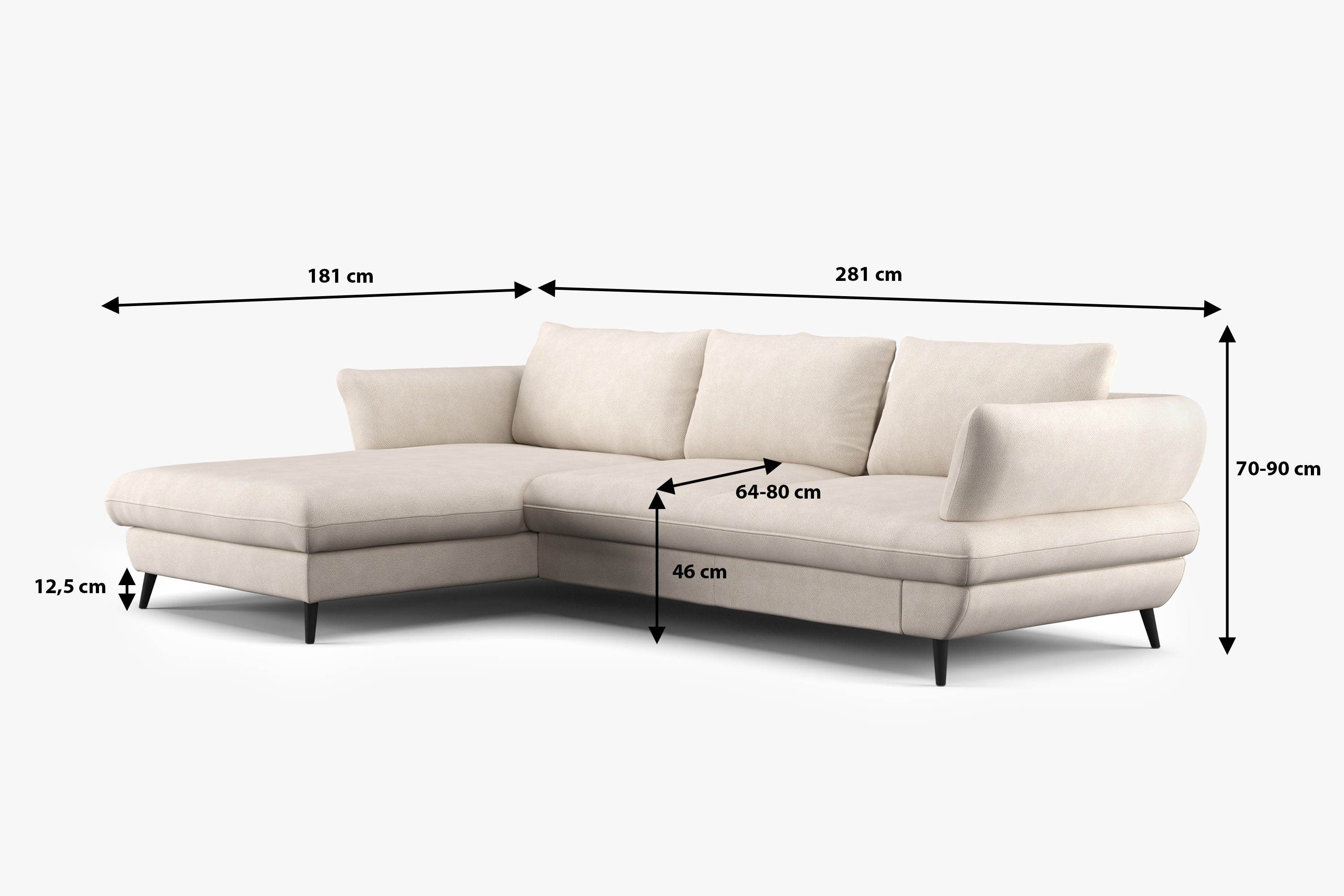 Rozkladacia rohová sedačka BALOU s úložným priestorom