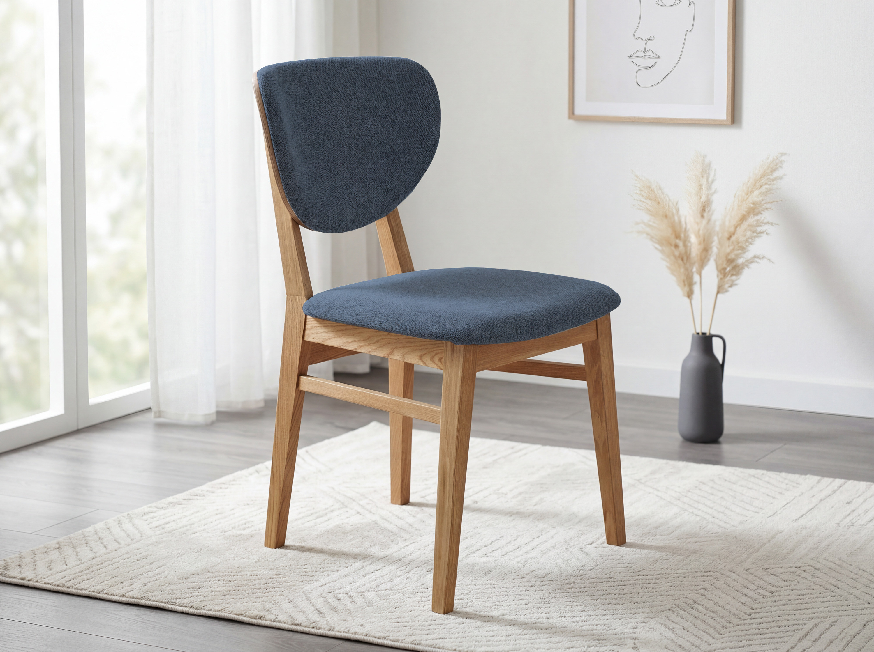 Barca tölgyfa étkezőszék kárpitozott ülőrésszel – Diosa szövet