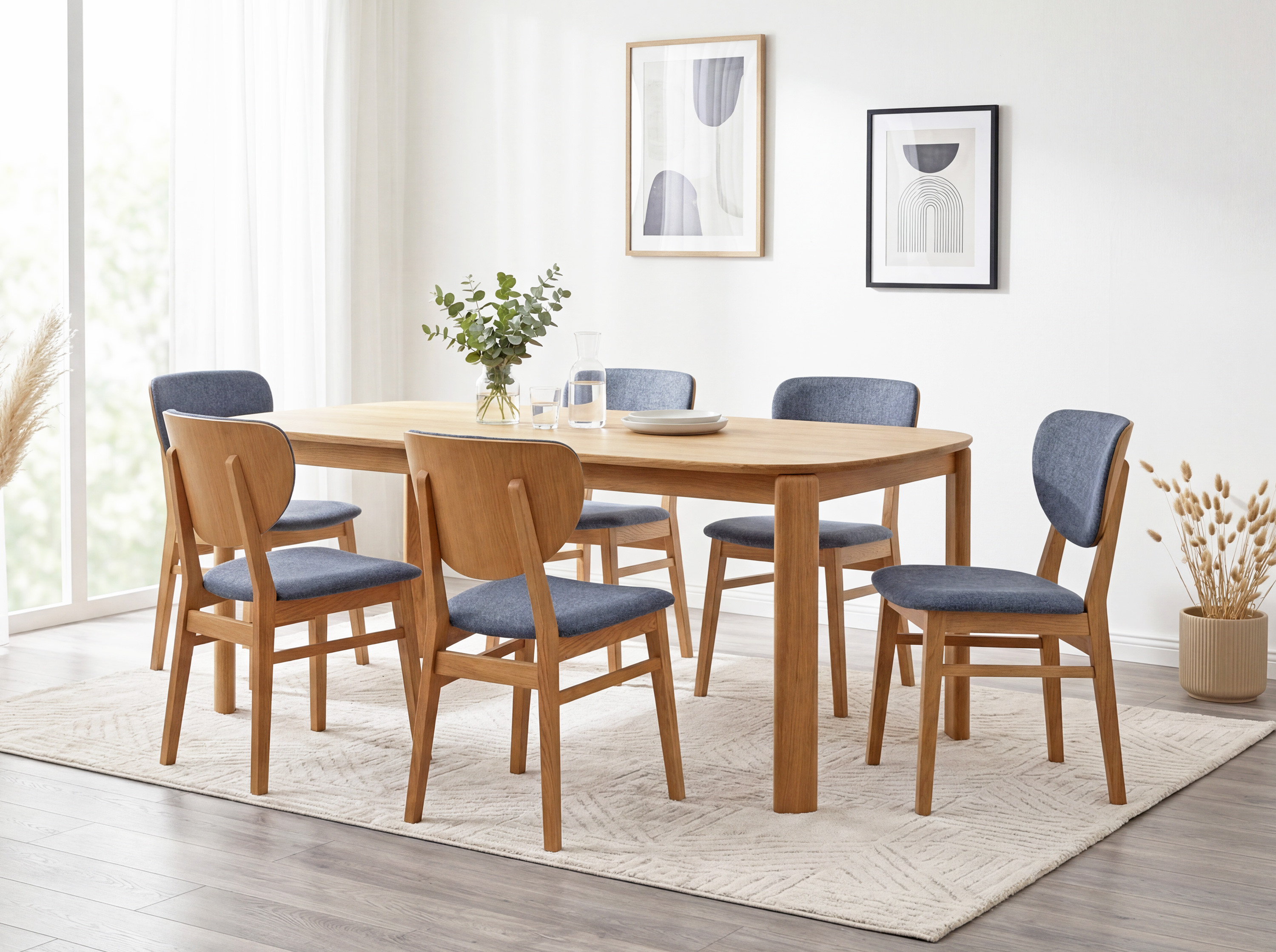 Barca kárpitozott étkezőszék tölgyfából – az ülőfelület részlete