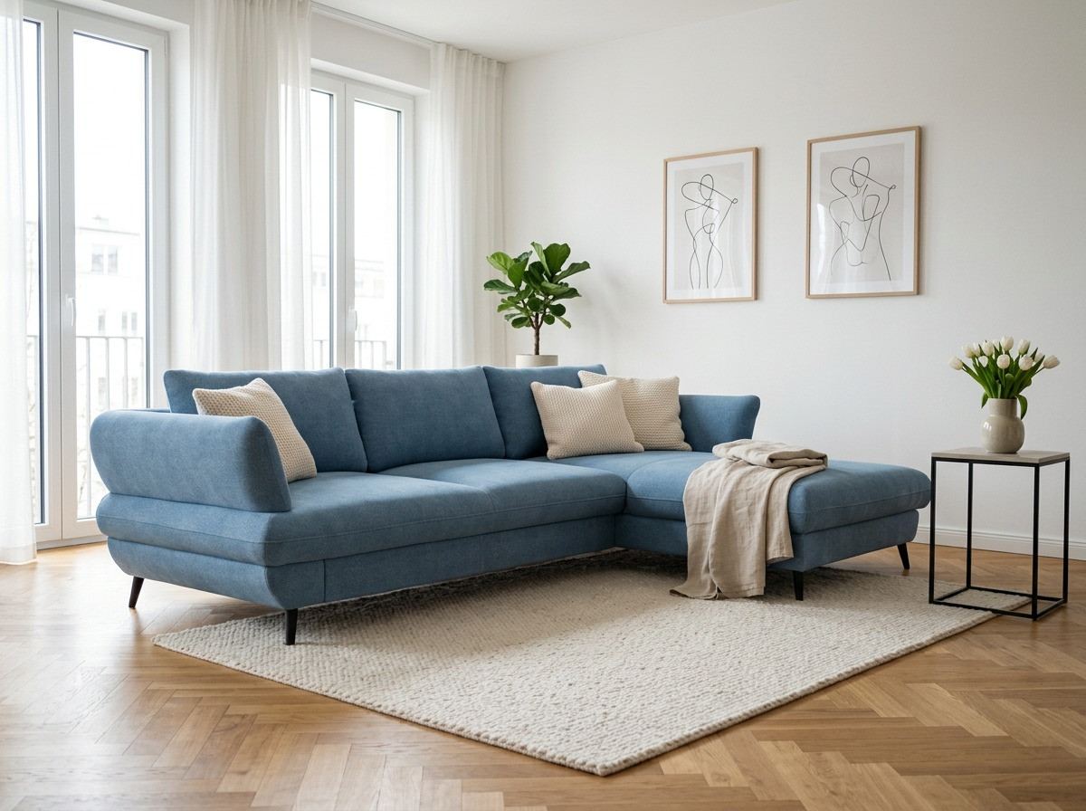 Rohová sedačka BALOU 2.5F-REC/BK v interiéri