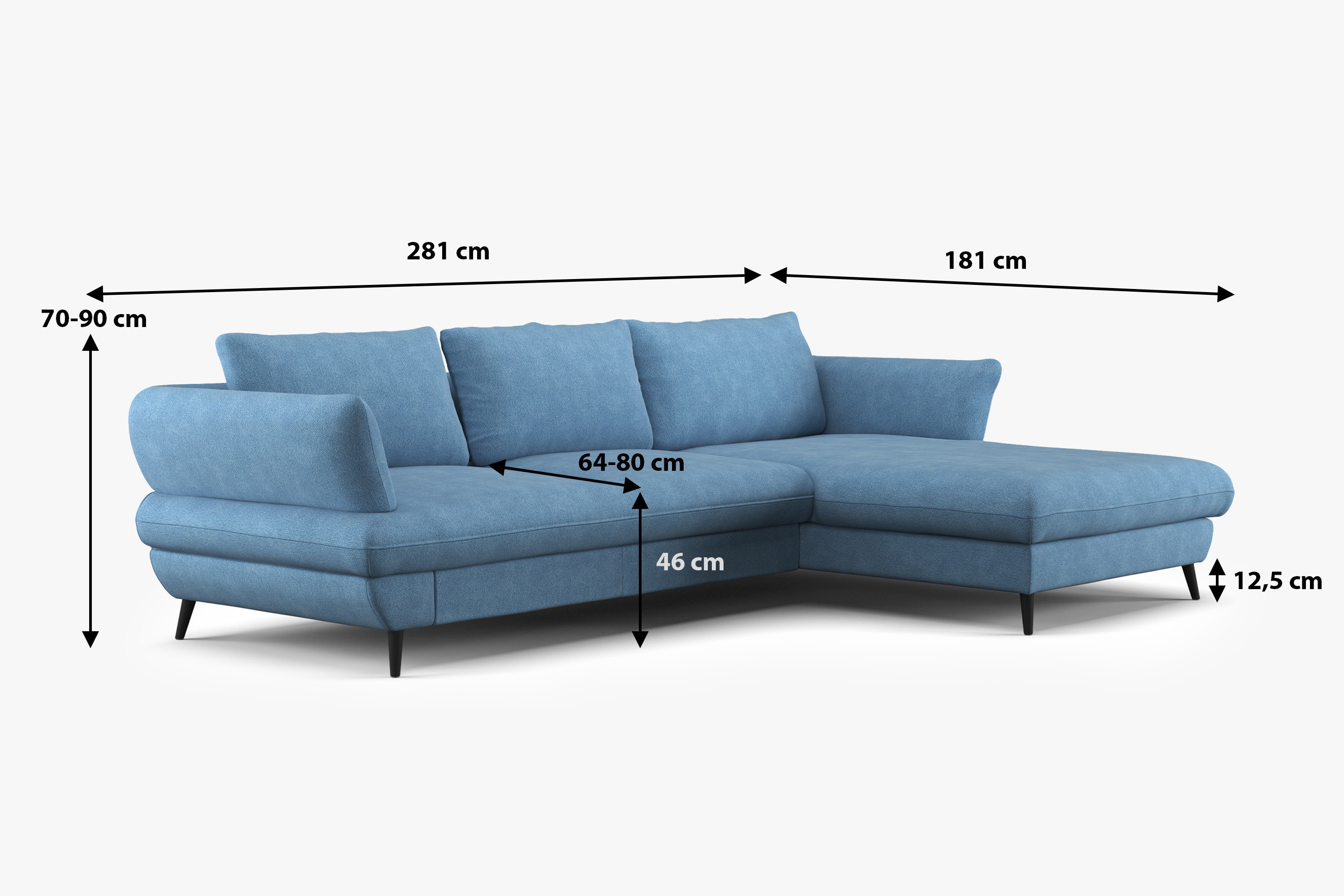 Rozkladacia rohová sedačka BALOU s úložným priestorom