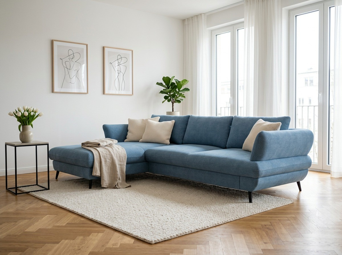 Rohová sedačka BALOU 2.5F-REC/BK v interiéri