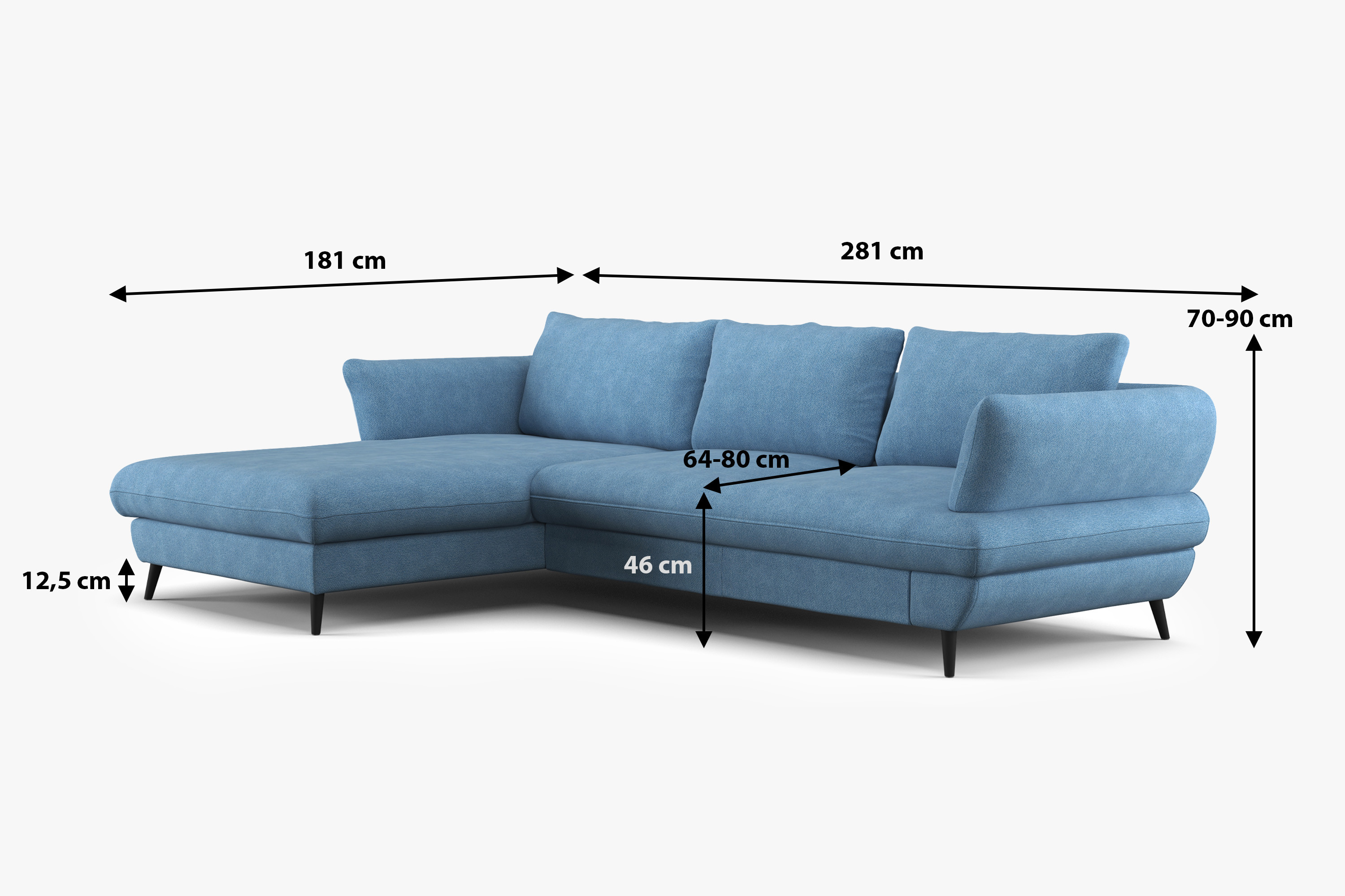 Rozkladacia rohová sedačka BALOU s úložným priestorom