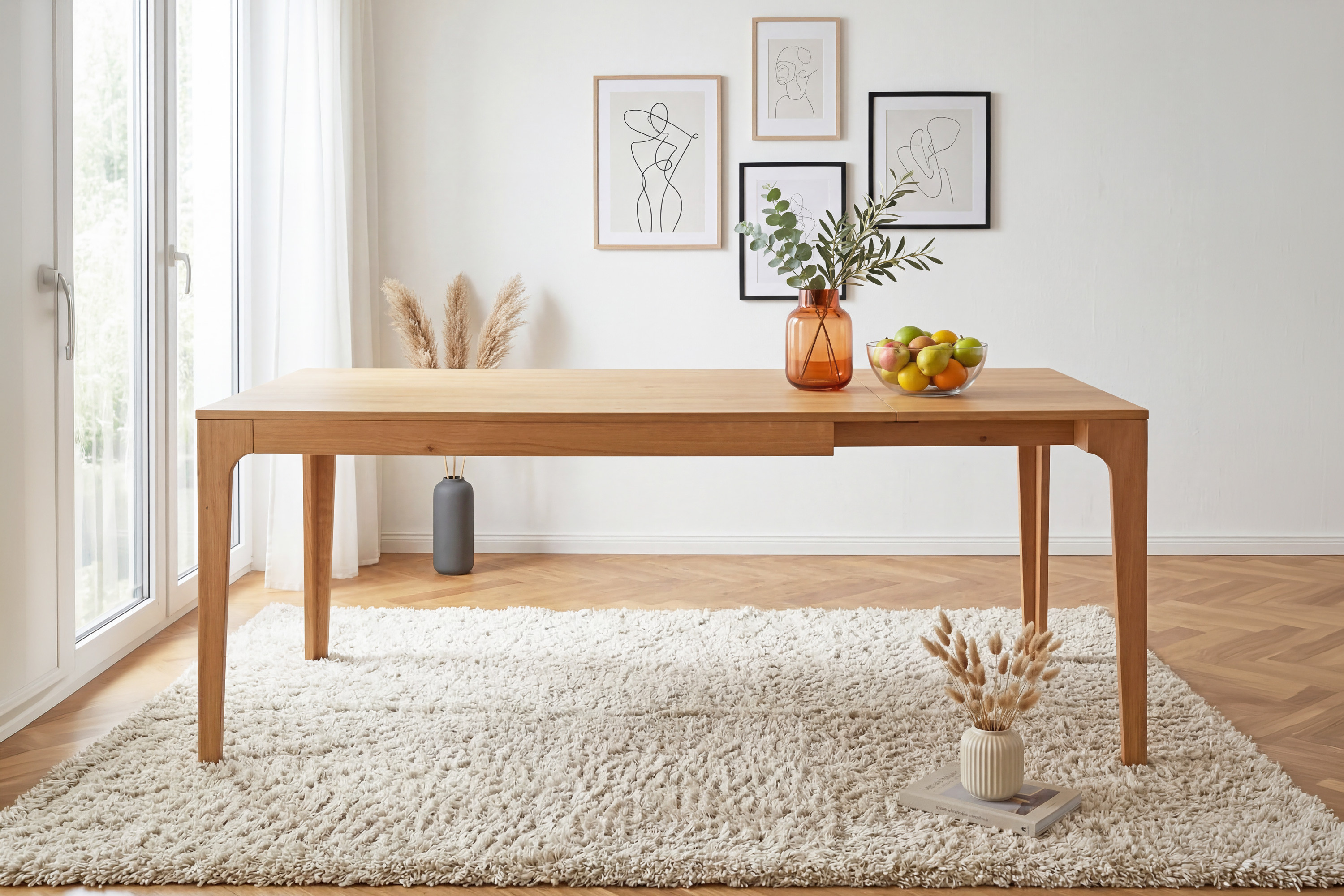 Masívny dubový stôl Lukas 140 cm po rozložení na 190 x 90 cm