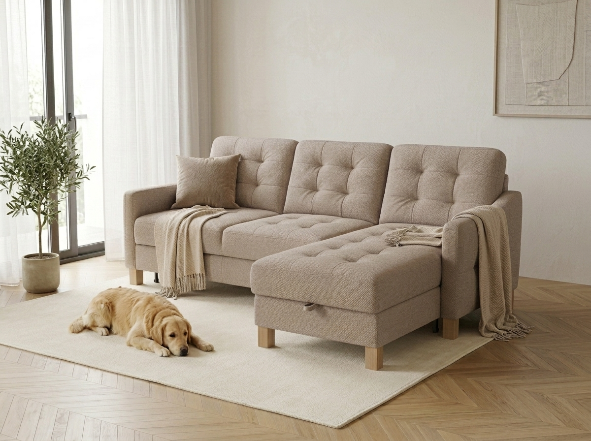 Moderne Eckcouch Malmo aus Stoff Massimo