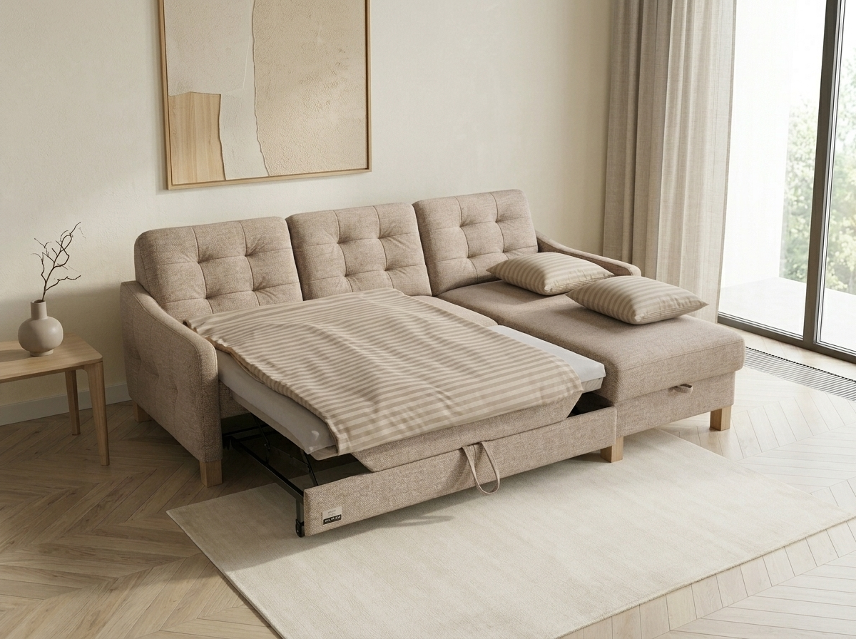 Details des Stoffes Massimo der Eckcouch Malmo