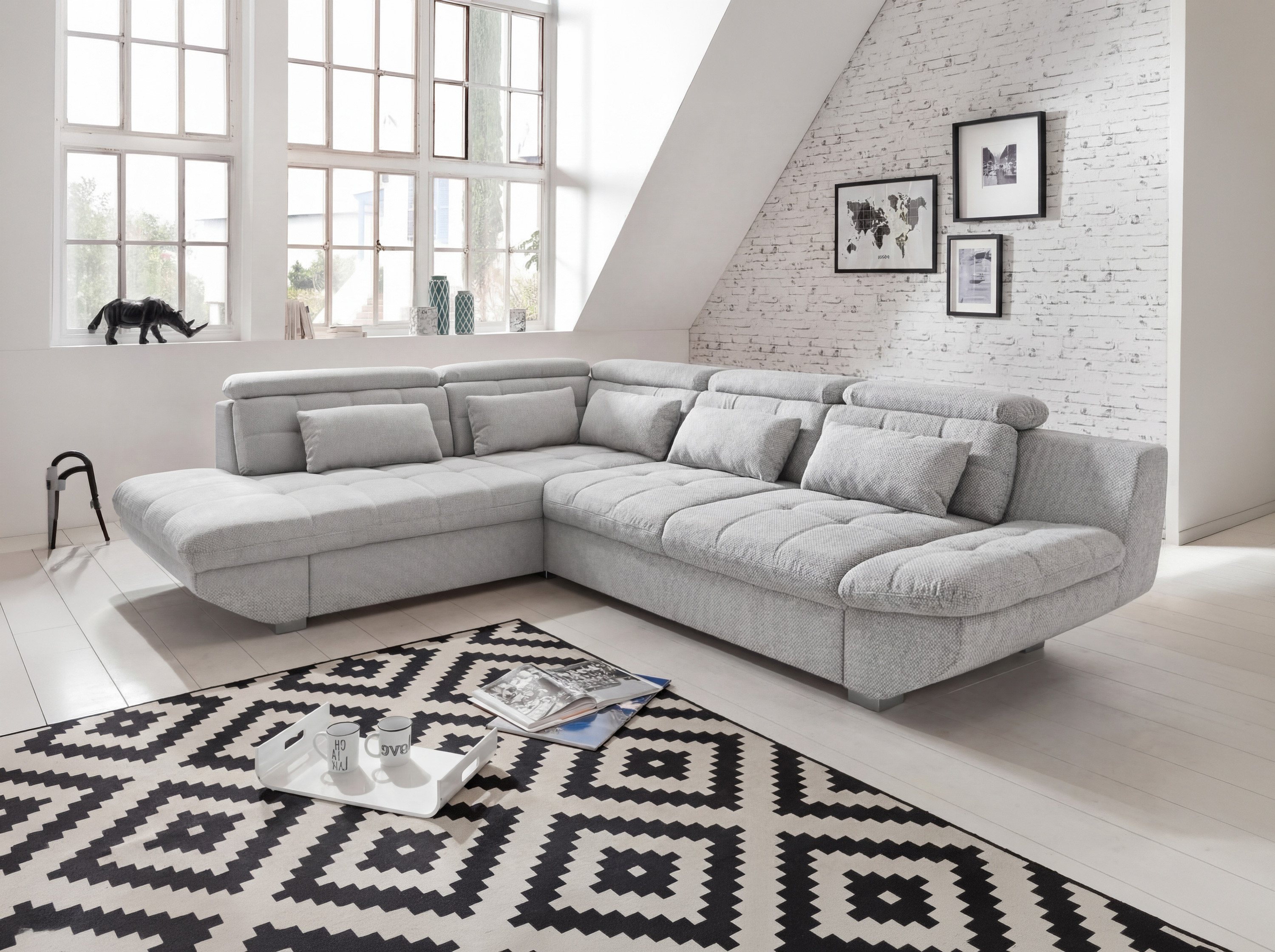 Elegantná rohová pohovka Eternity s funkciou spania a úložným priestorom