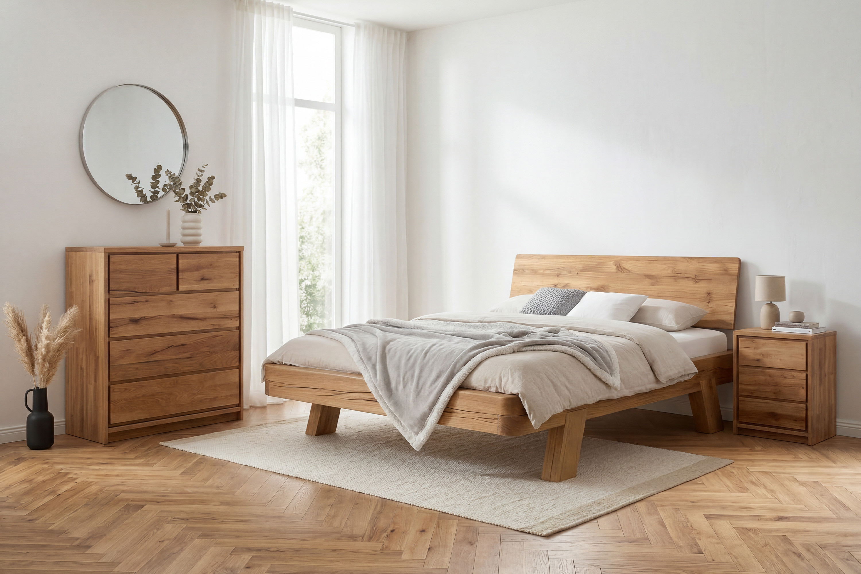 Eichenkommode Oregon 2D+2Z – Maße Breite 88,5 cm, Höhe 97,5 cm, Tiefe 42 cm