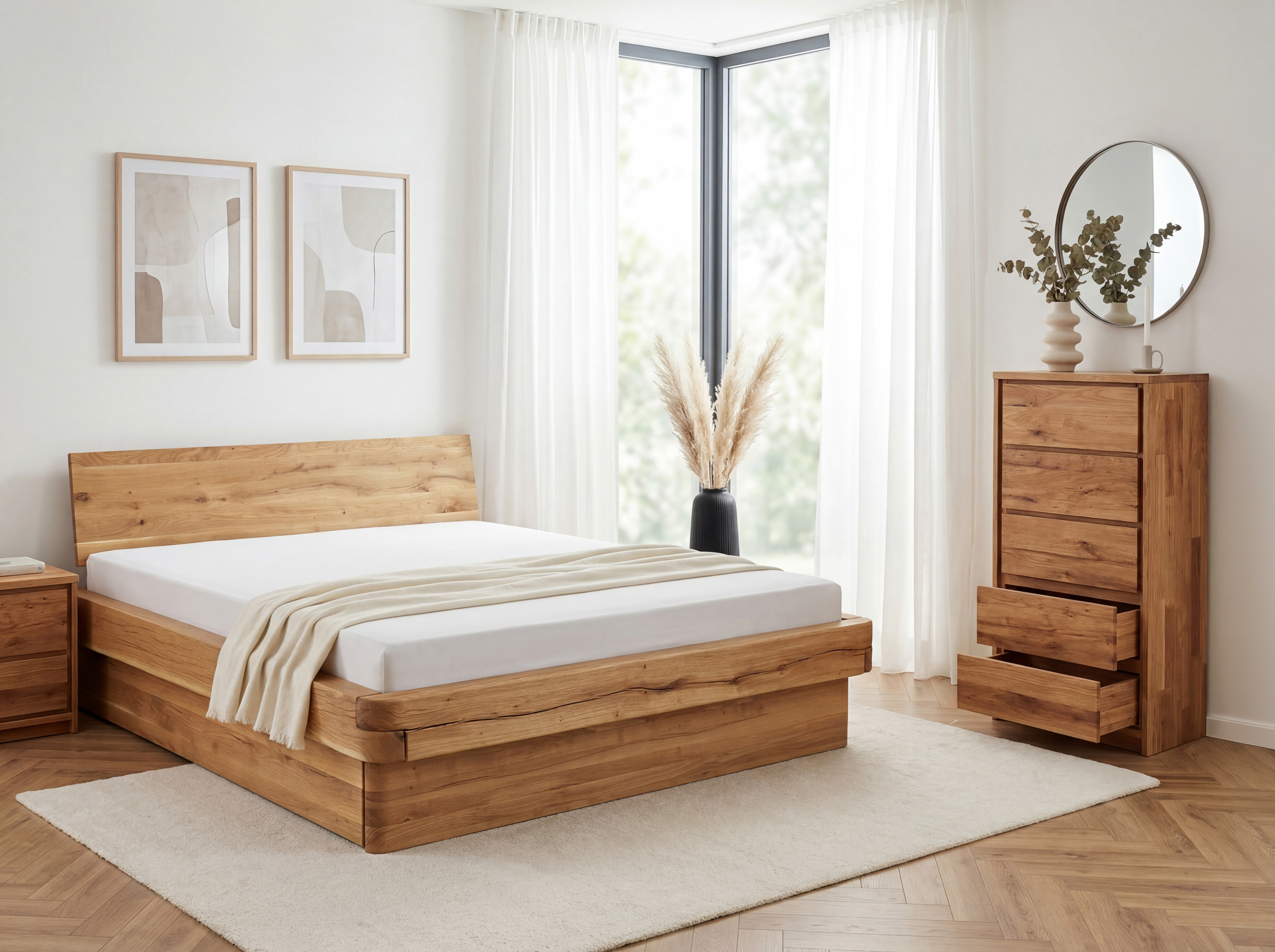 Schmale hohe Kommode Oregon 5Z – Maße Breite 47 cm, Höhe 119 cm, Tiefe 42 cm