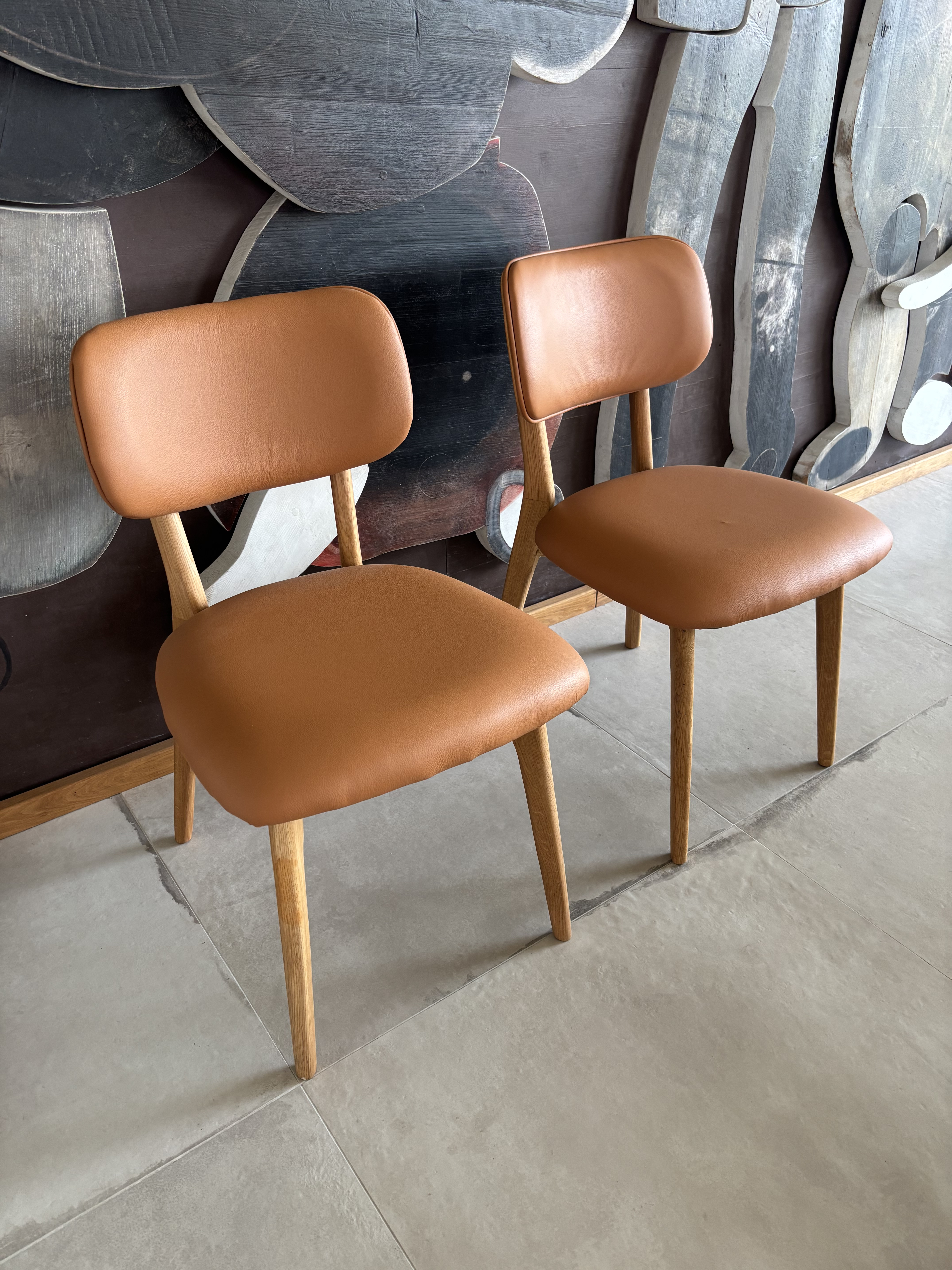 Dubová kožená stolička Benjamin