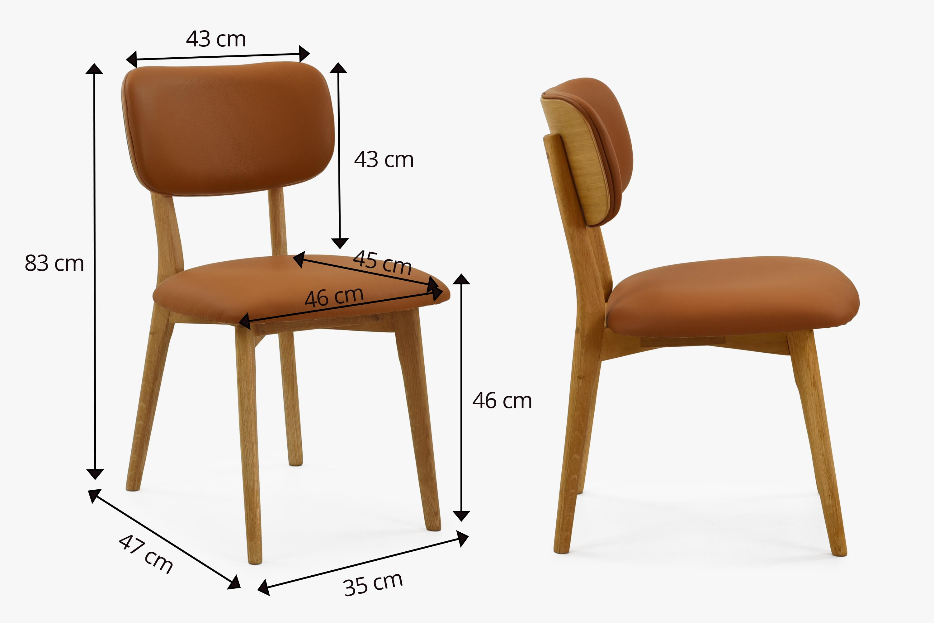 Luxusná jedálenská stolička z dubu