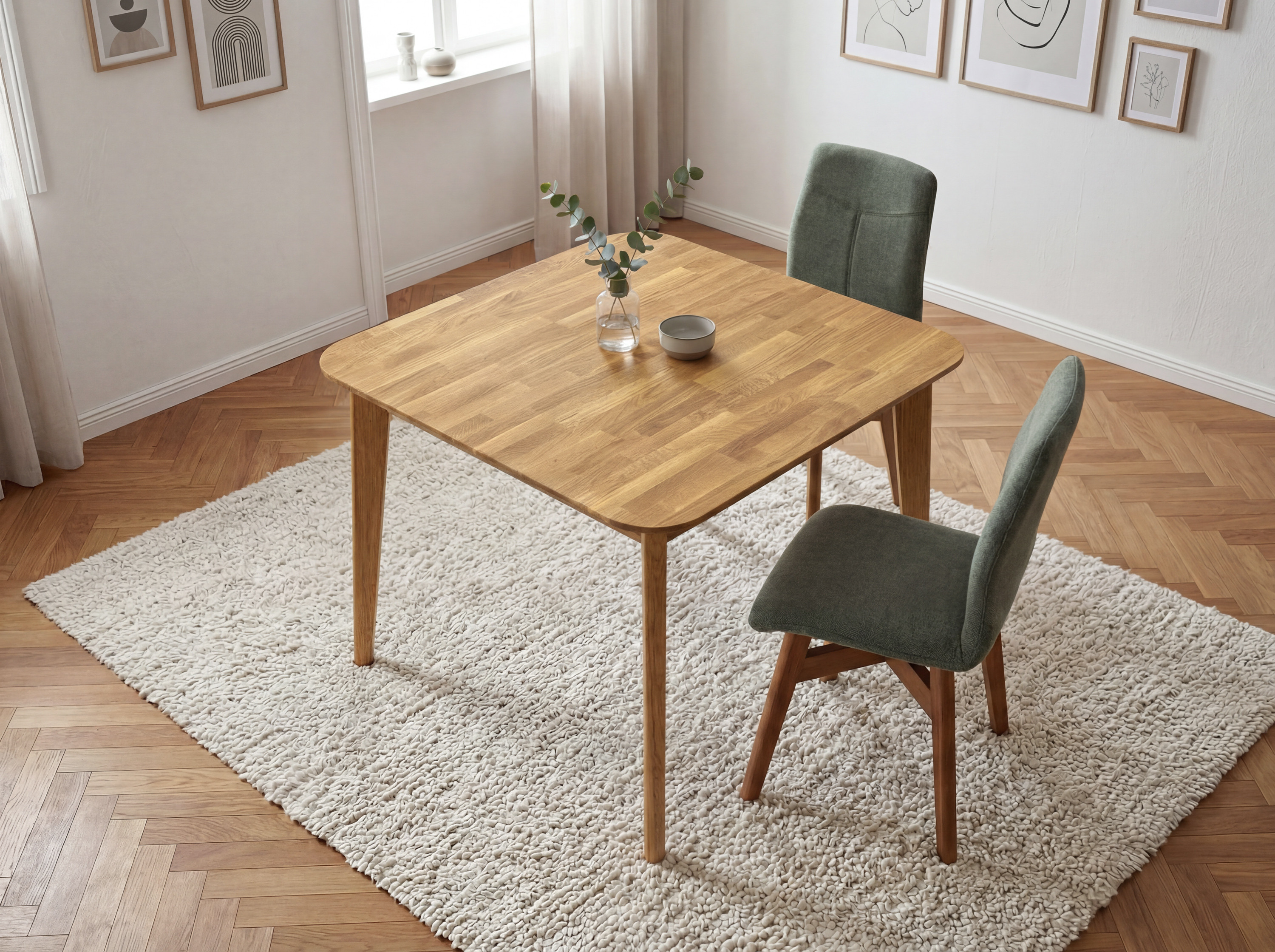 Eiche quadratischer Esstisch Liam 90x90 cm aus massiver Eiche