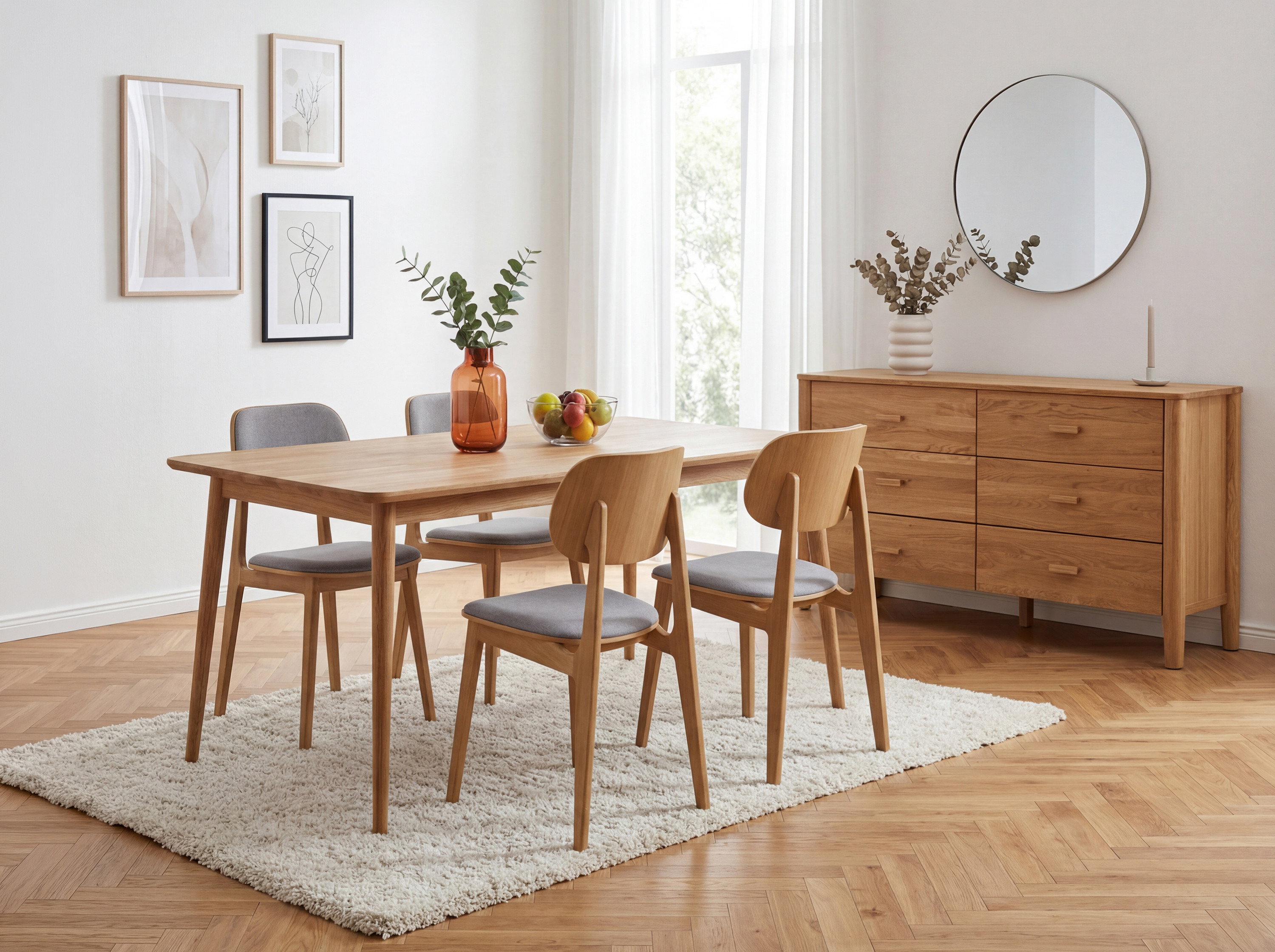 Eichen-Esstisch Eko 140 x 90 cm – Produktmaße